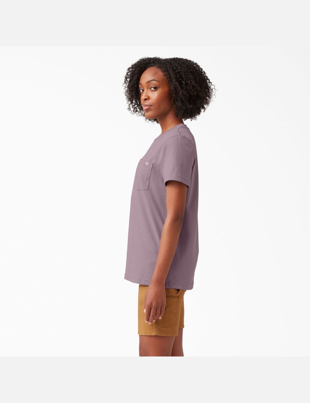 Lilac Dickies Short Sleeve Heavyweight T-Shirts | 461ZCEKXS