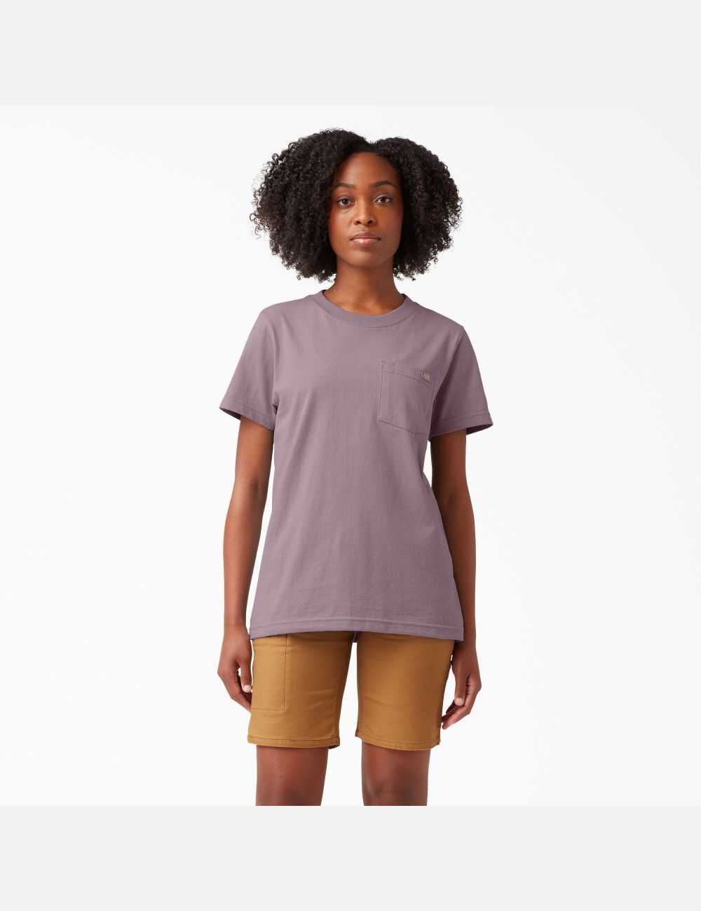 Lilac Dickies Short Sleeve Heavyweight T-Shirts | 461ZCEKXS