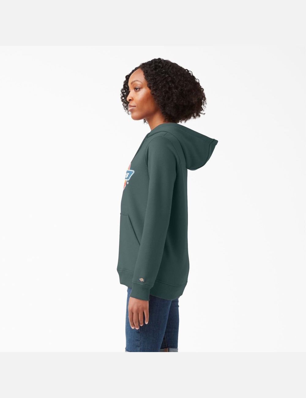 Lincoln Green Dickies Heavyweight Logo Hoodies | 673GPUARO