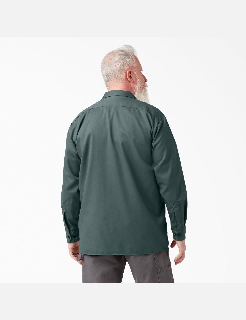 Lincoln Green Dickies Long Sleeve Work Shirts | 410OJFYDH