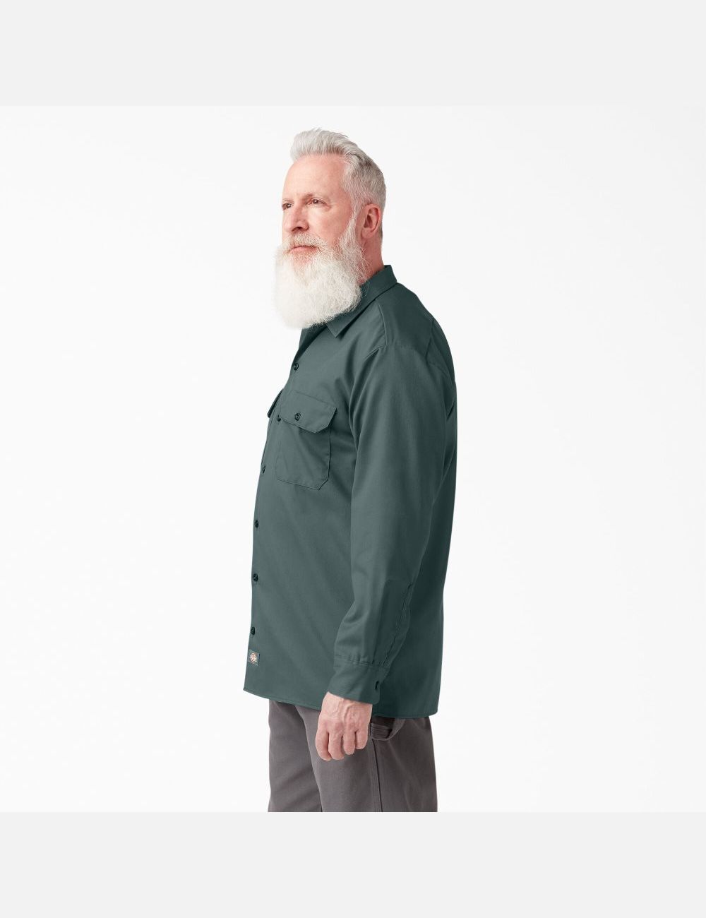 Lincoln Green Dickies Long Sleeve Work Shirts | 410OJFYDH