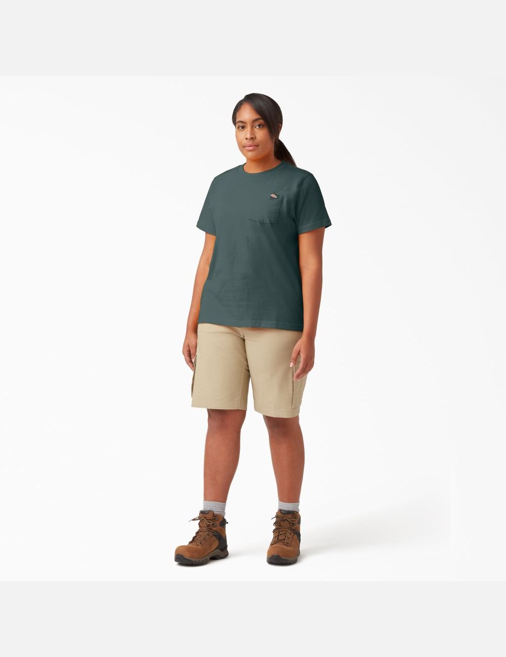 Lincoln Green Dickies Plus Heavyweight Short Sleeve T-Shirts | 706JULADH