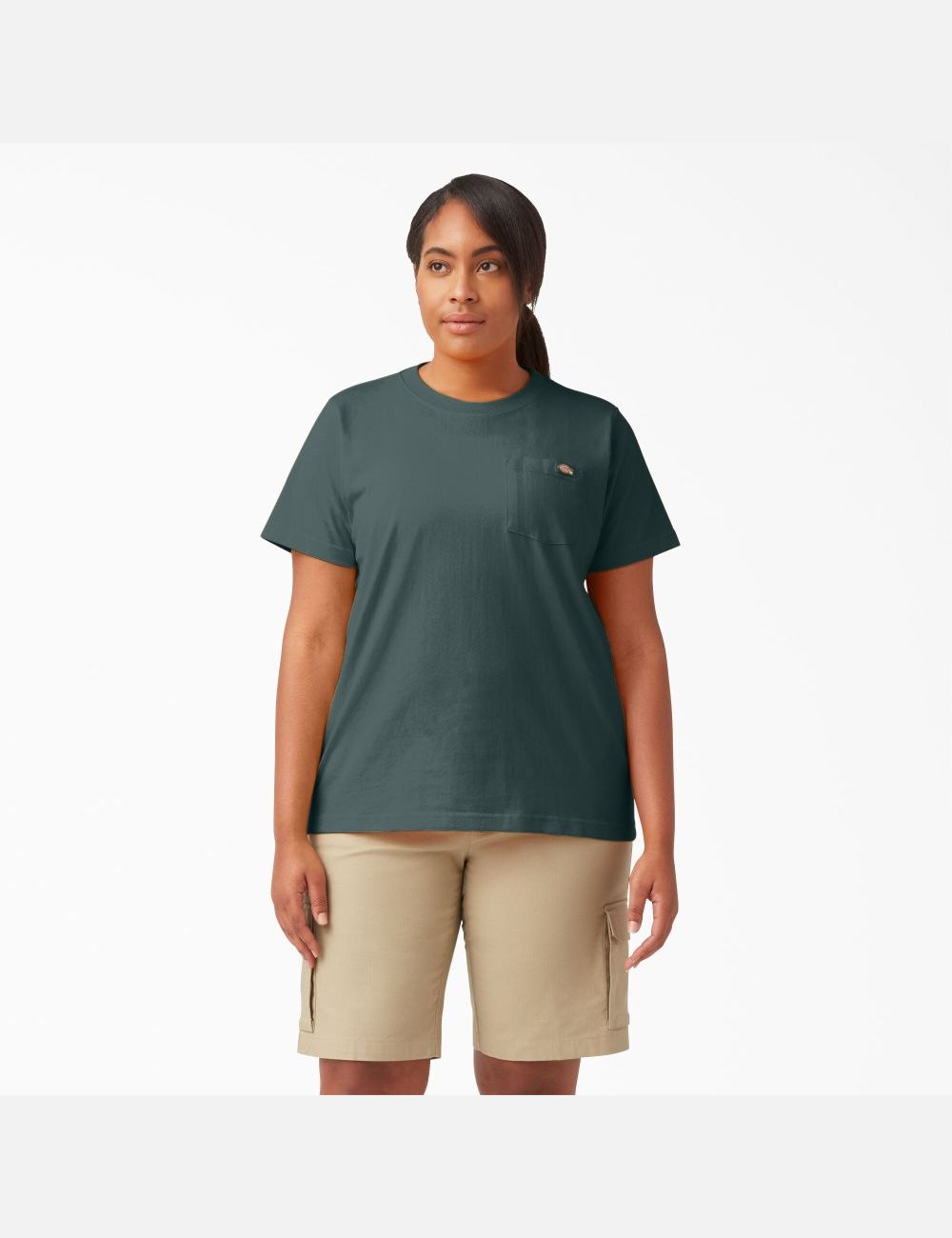 Lincoln Green Dickies Plus Heavyweight Short Sleeve T-Shirts | 706JULADH