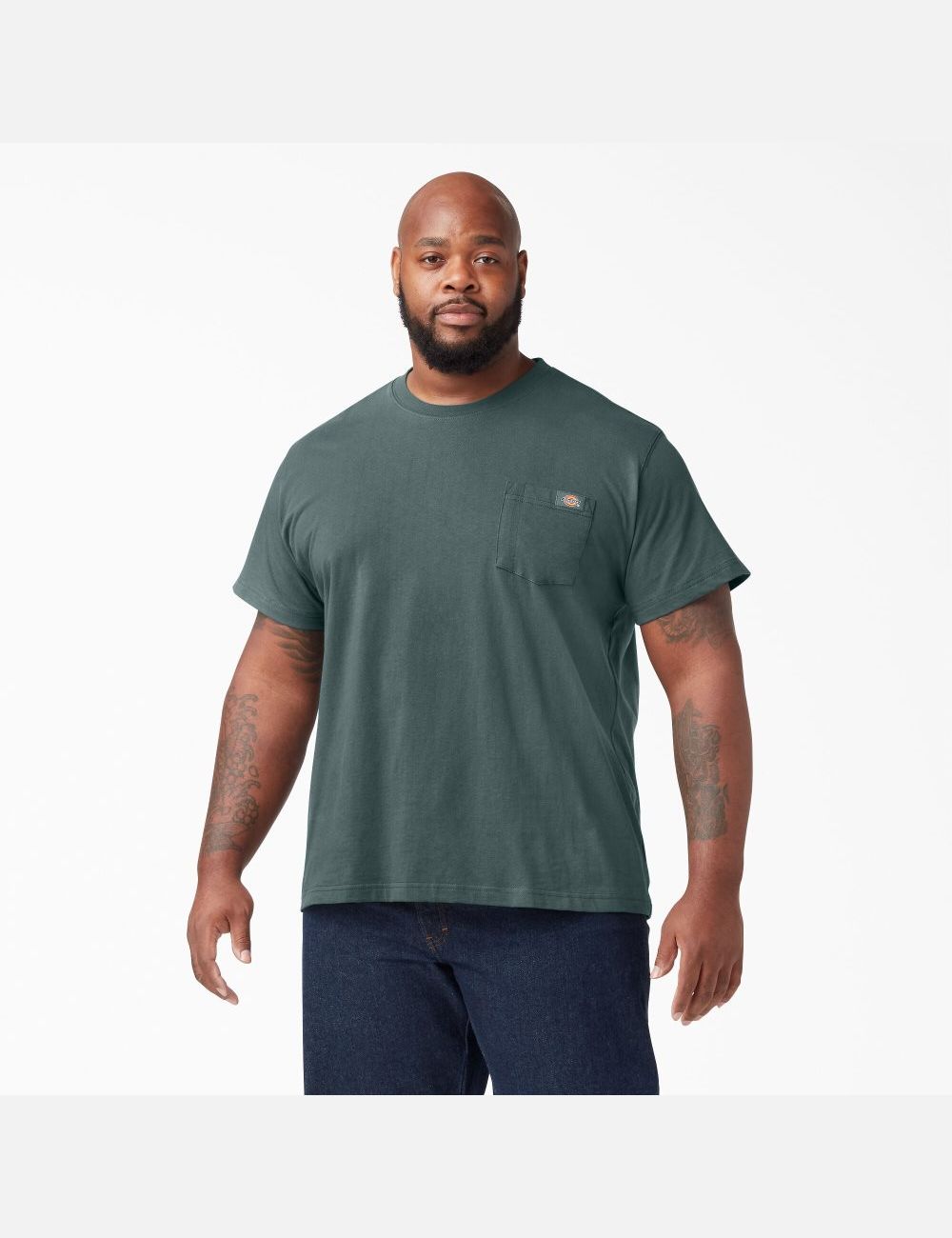 Lincoln Green Dickies Short Sleeve Heavyweight Shirts | 504OWMXRD