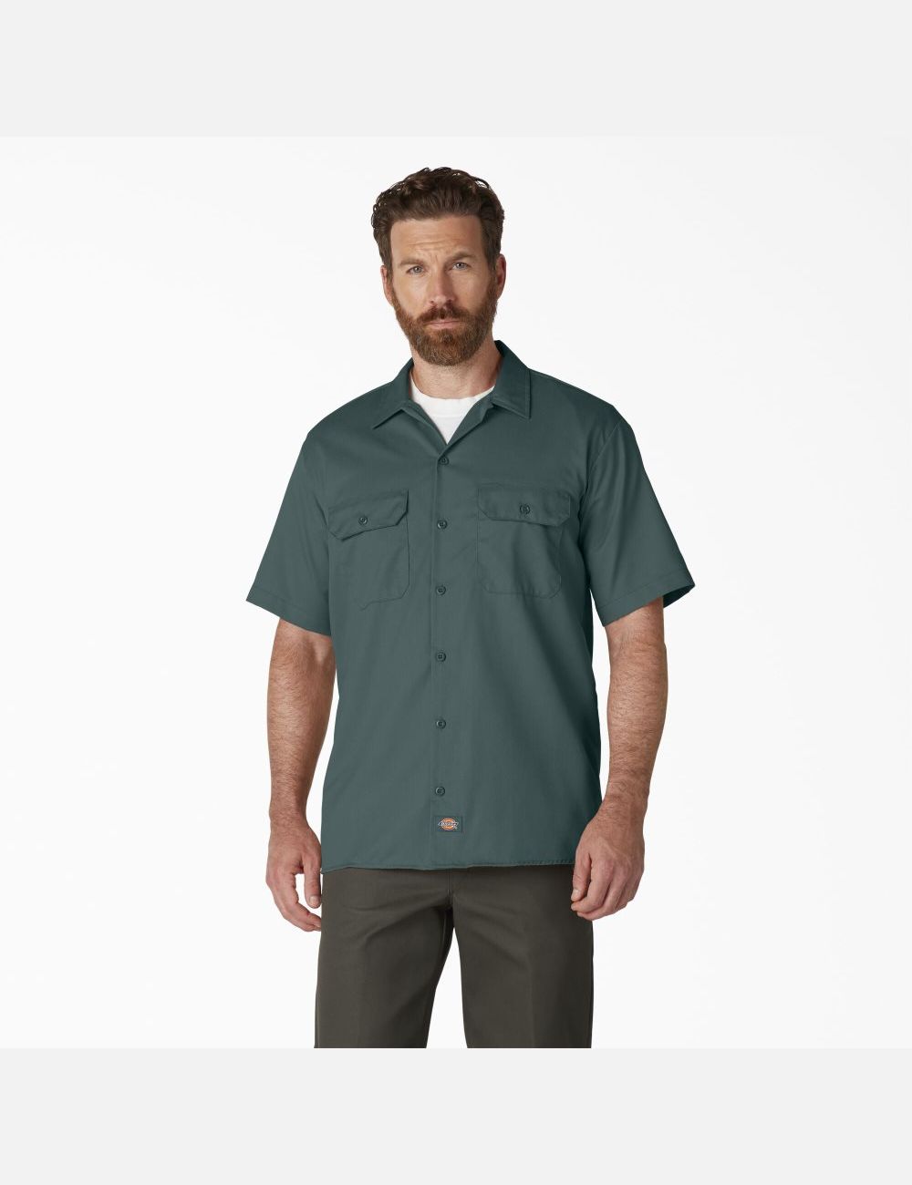 Lincoln Green Dickies Short Sleeve Shirts | 426MCORSJ