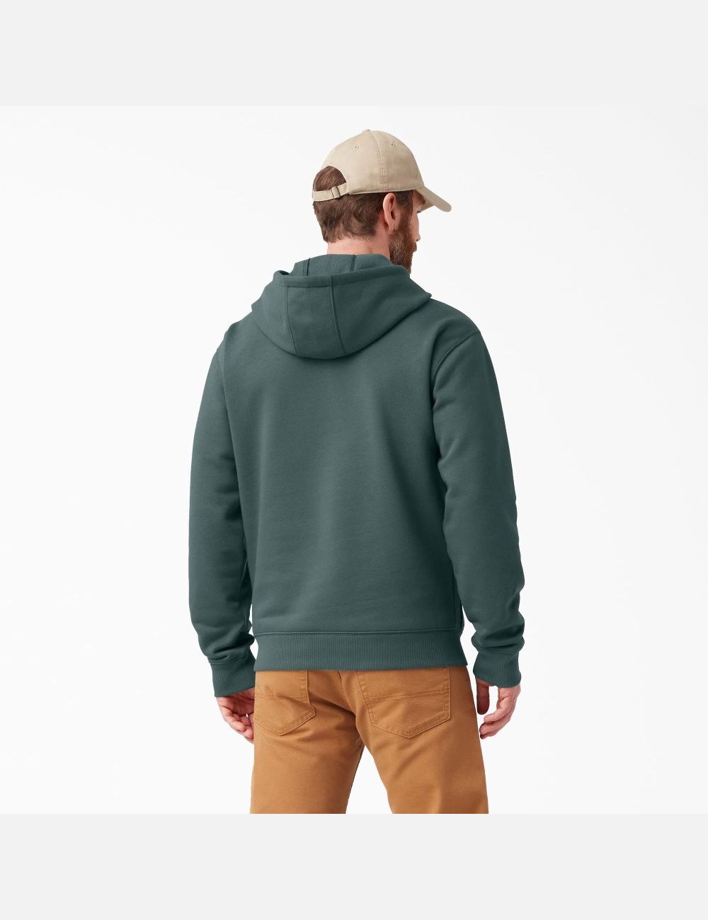 Lincoln Green Dickies Water Repellent Logo Sleeve Hoodies | 827NAIXGM