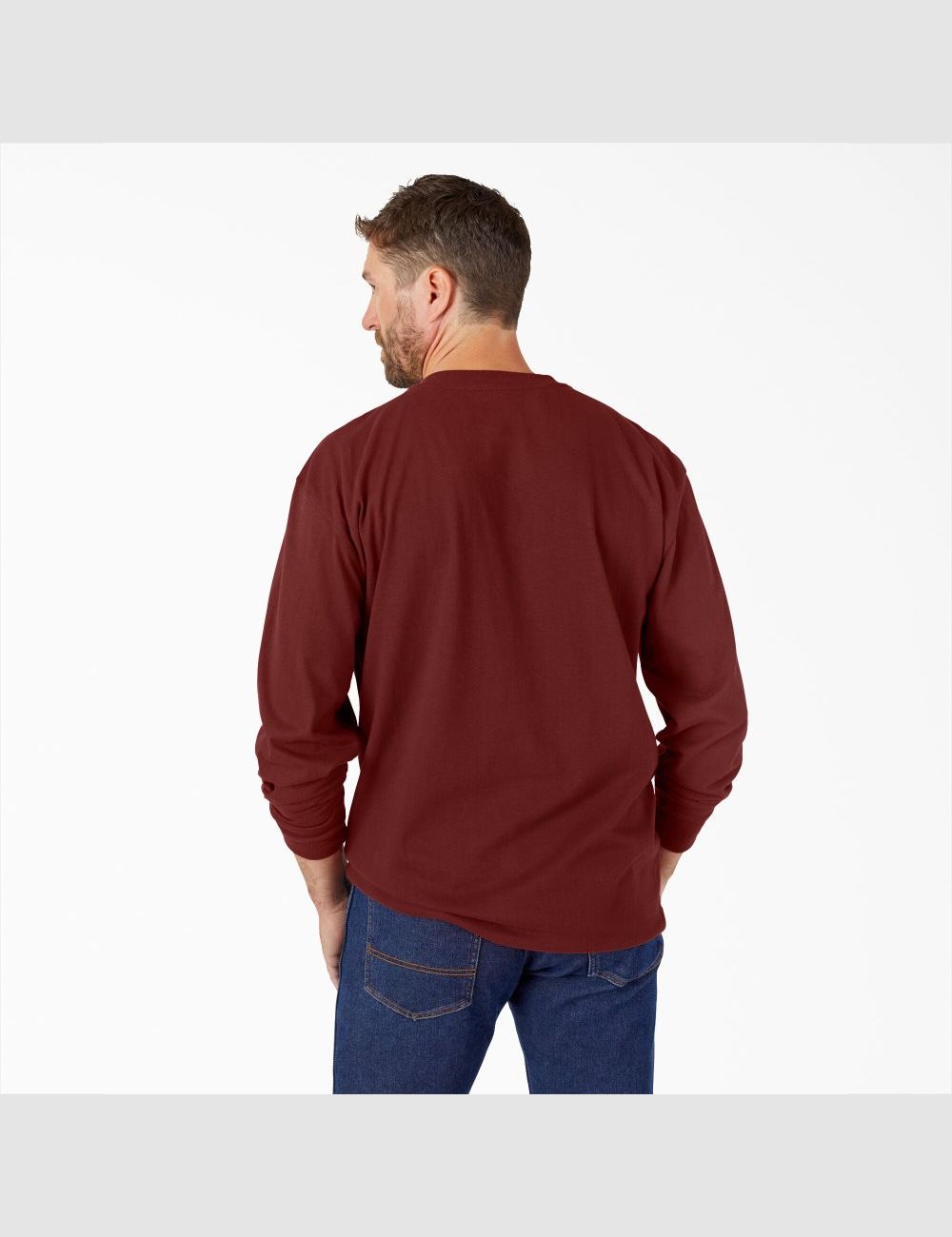 Madder Brown Dickies Long Sleeve Heavyweight Henley T-Shirts | 503AZSRCF