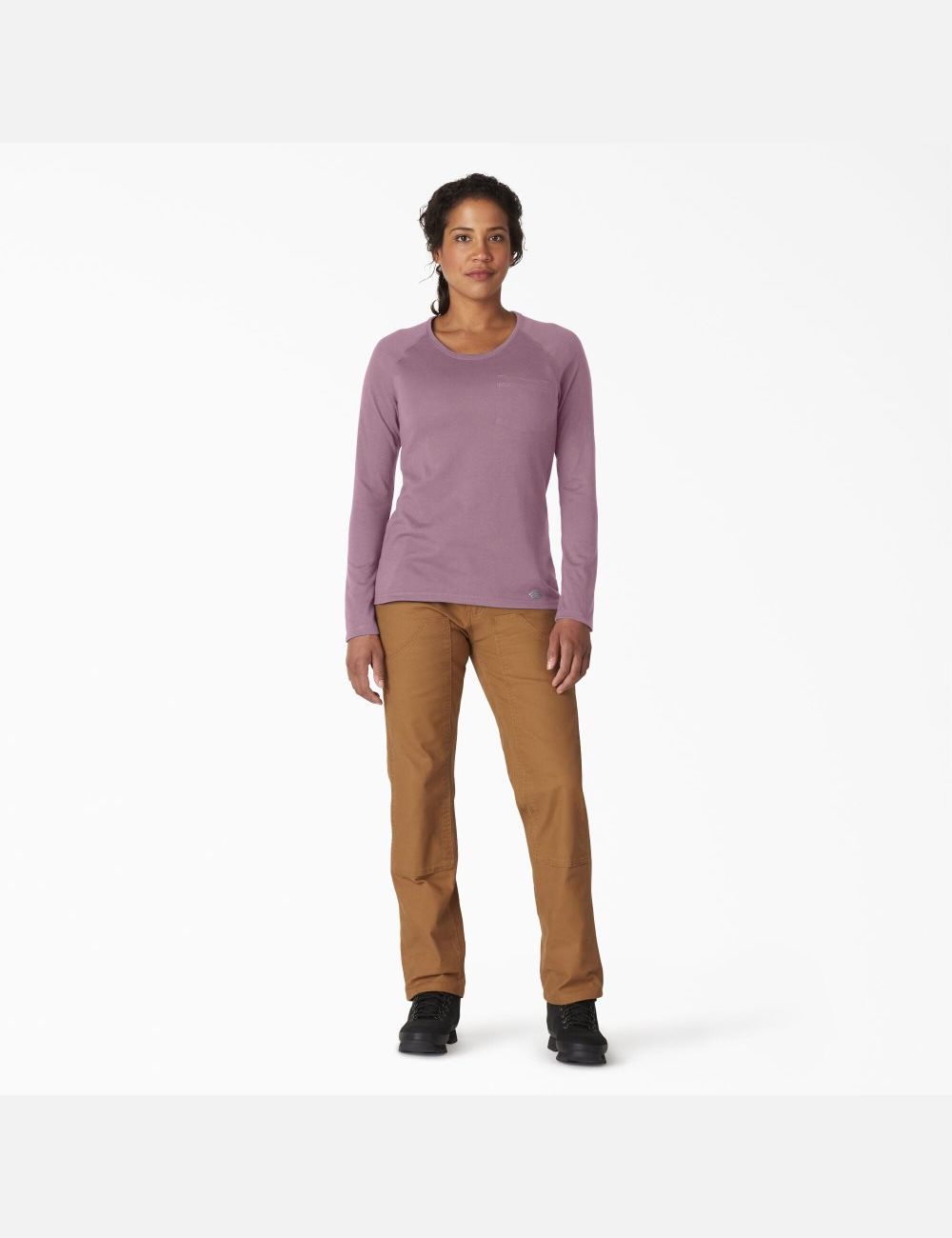 Mauve Shadow Heather Dickies Long Sleeve T-Shirt Long Sleeve T-Shirts | 630VDXKNA