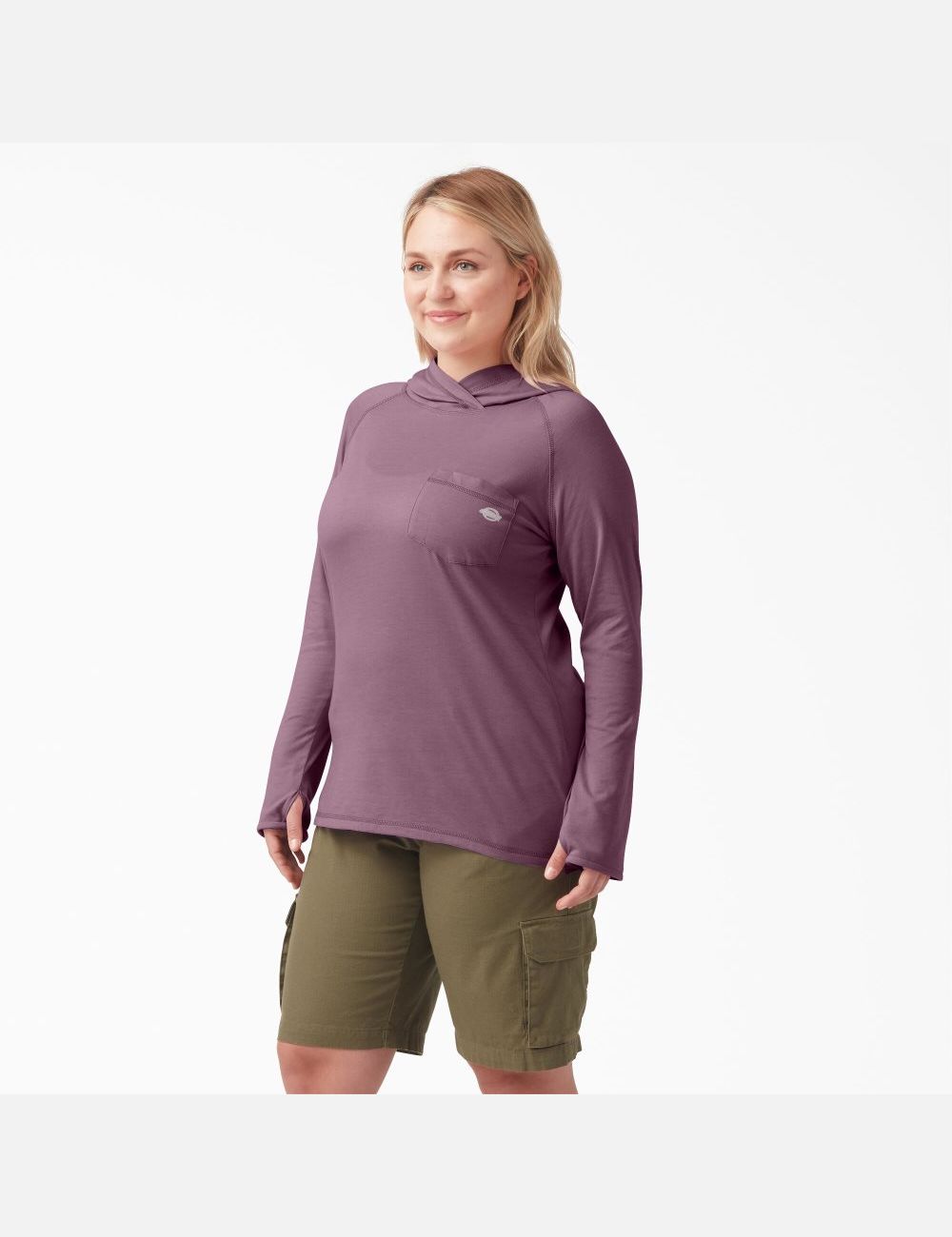 Mauve Shadow Heather Dickies Plus Cooling Performance Tops | 806OYMSEL