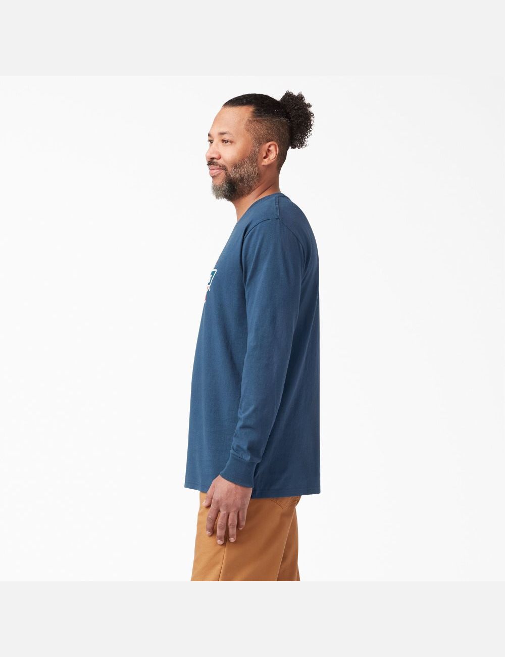 Midnight Blue Dickies Regular Icon Graphic Long Sleeve T-Shirts | 684IAKQUZ