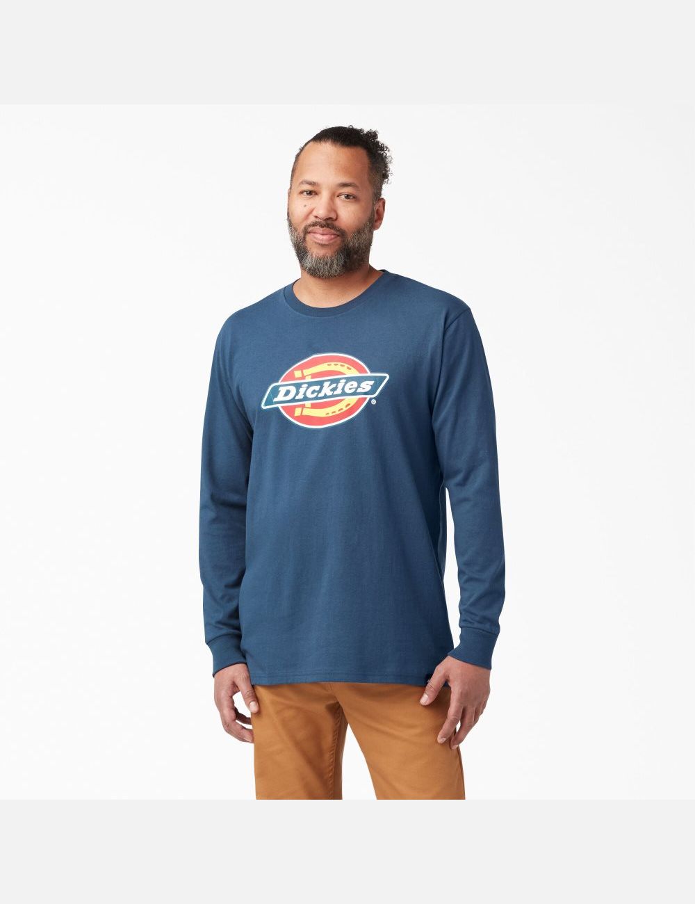 Midnight Blue Dickies Regular Icon Graphic Long Sleeve T-Shirts | 684IAKQUZ