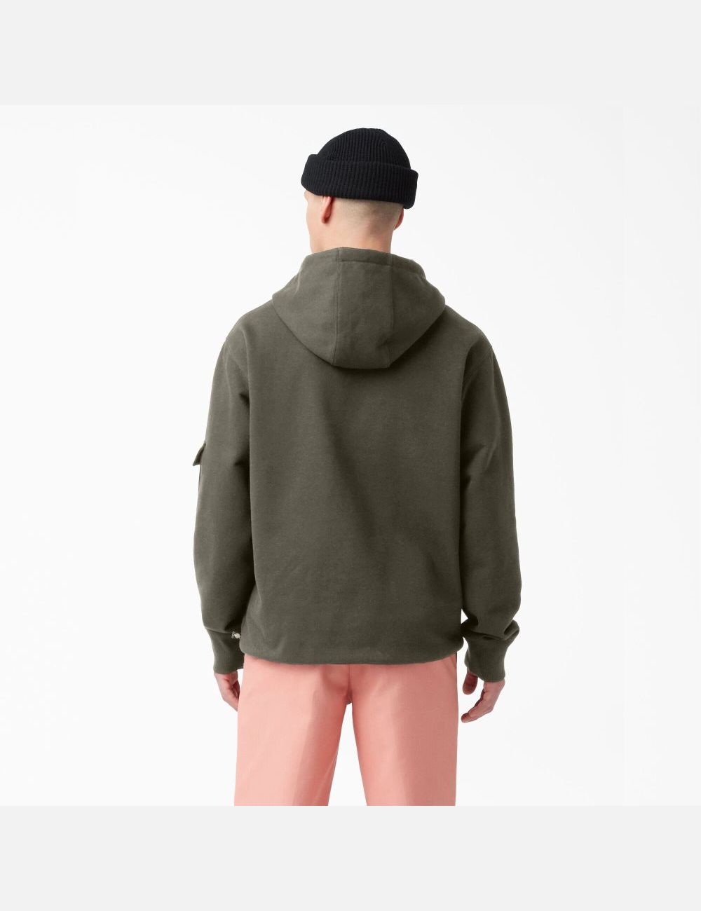 Military Green Dickies Fleece Cargo Hoodies | 468SMNQKB