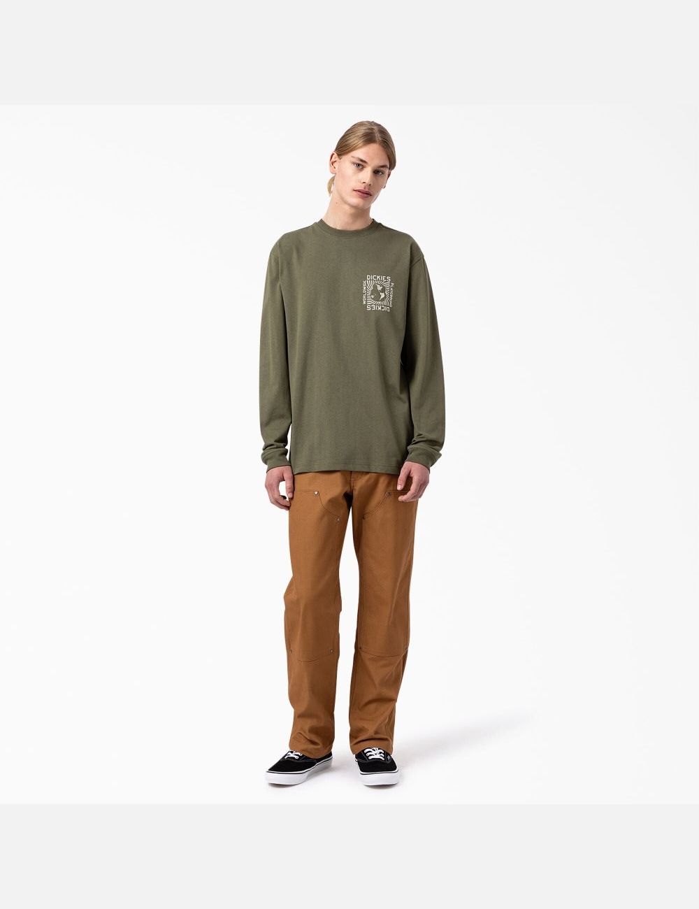 Military Green Dickies Marbury Long Sleeve T-Shirts | 148HAGENP