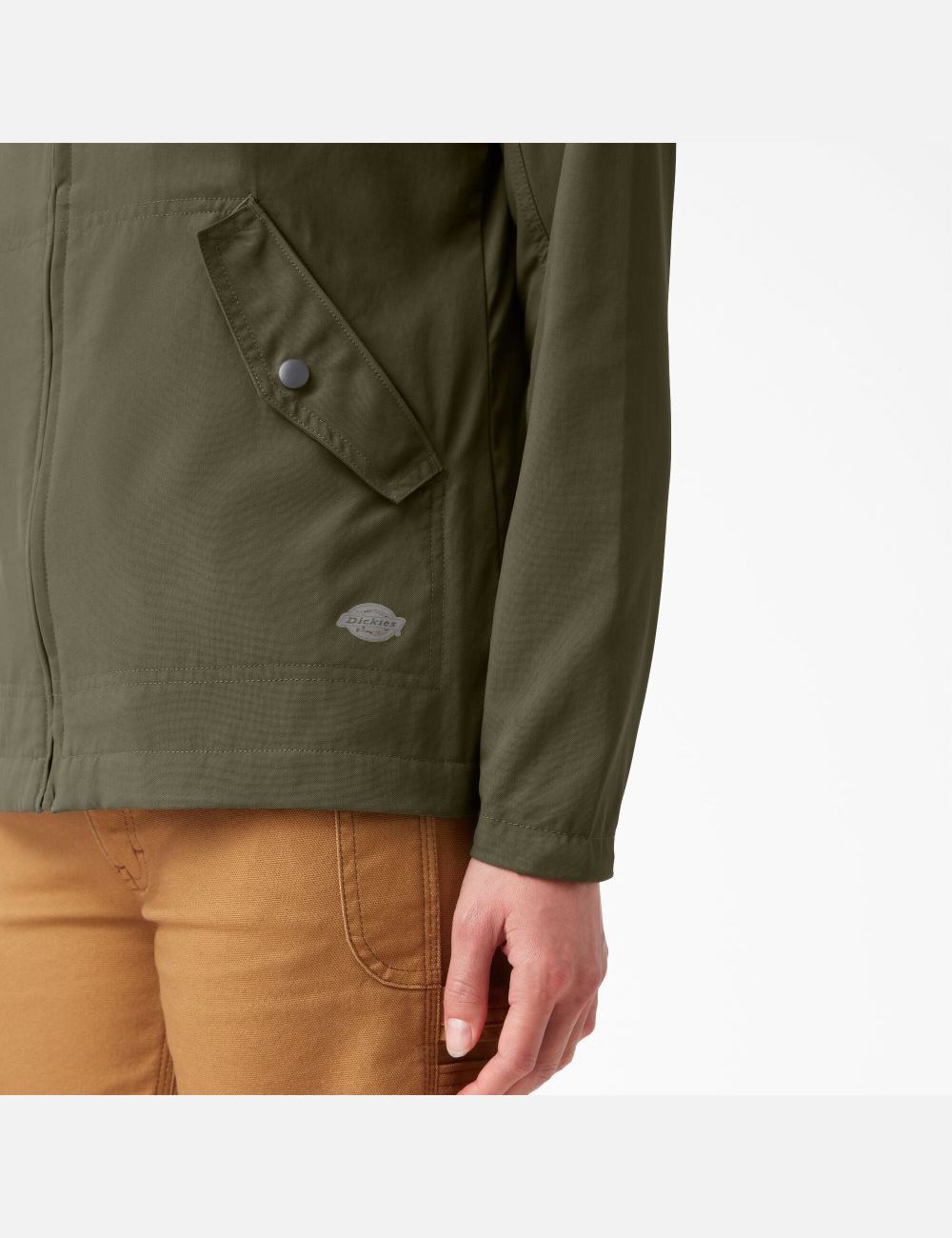 Military Green Dickies Performance Hooded Coats & Jackets | 706NCAZOG