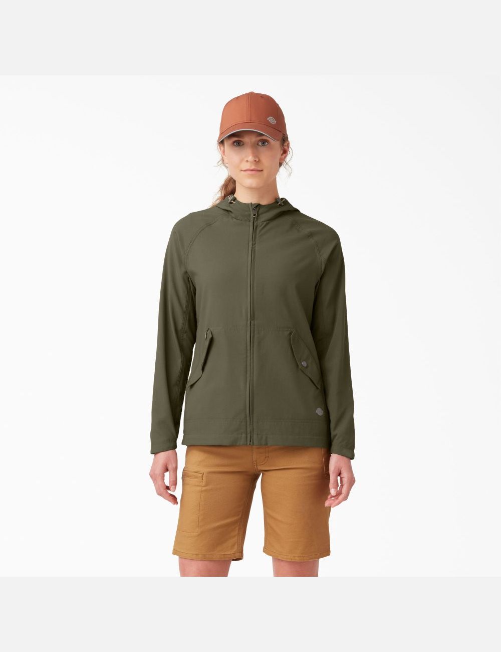 Military Green Dickies Performance Hooded Coats & Jackets | 706NCAZOG