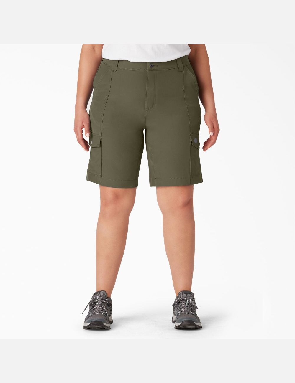 Military Green Dickies Plus Cooling Cargo Shorts | 295GNBFTJ