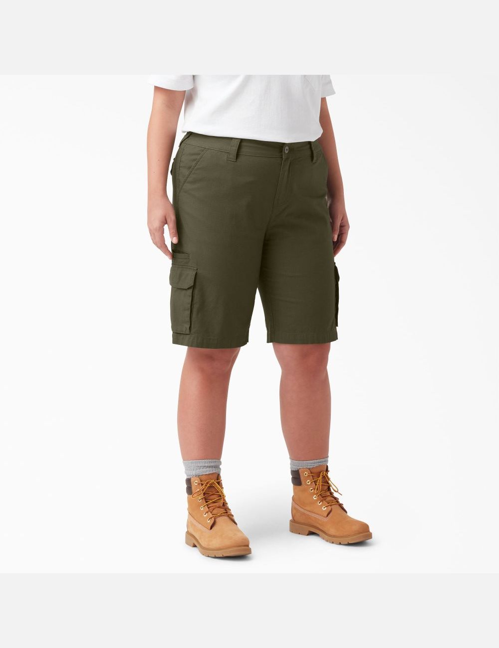 Military Green Dickies Plus Ripstop Cargo Shorts | 410DXQEBO