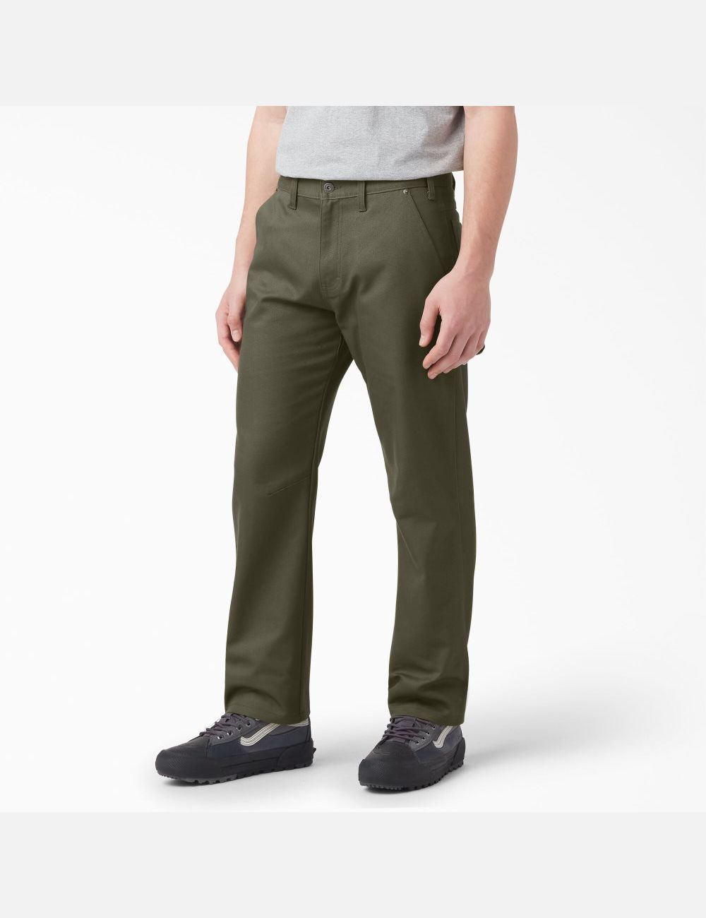 Military Green Dickies Regular Duck Carpenter Pants | 308CFVTQK