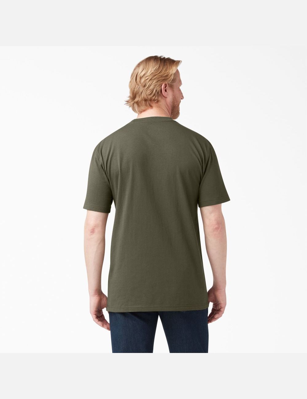 Military Green Dickies Short Sleeve Heavyweight Shirts | 196QDOSVW