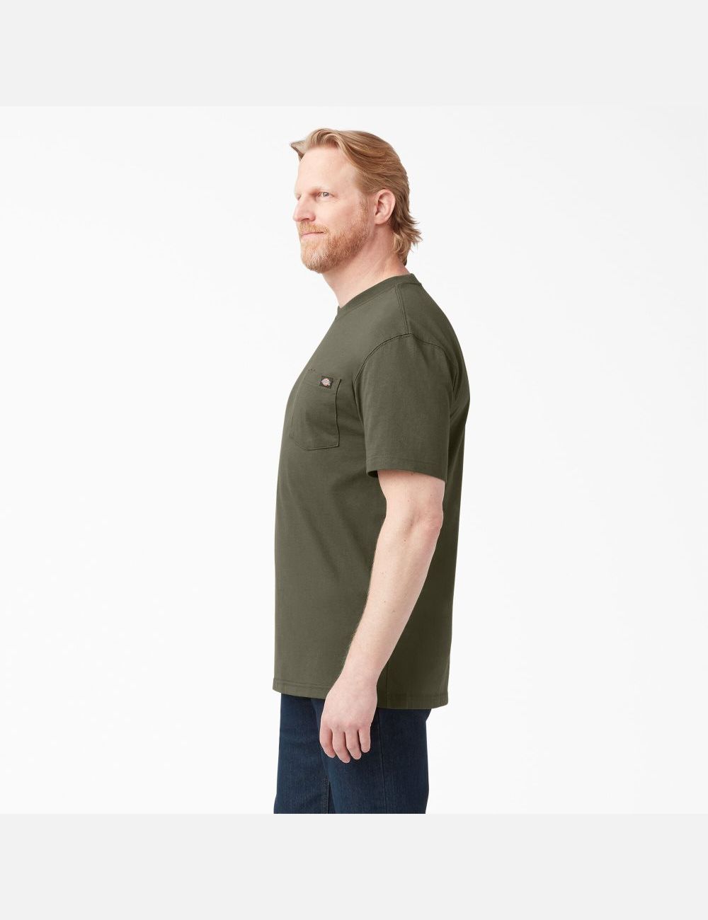 Military Green Dickies Short Sleeve Heavyweight Shirts | 196QDOSVW