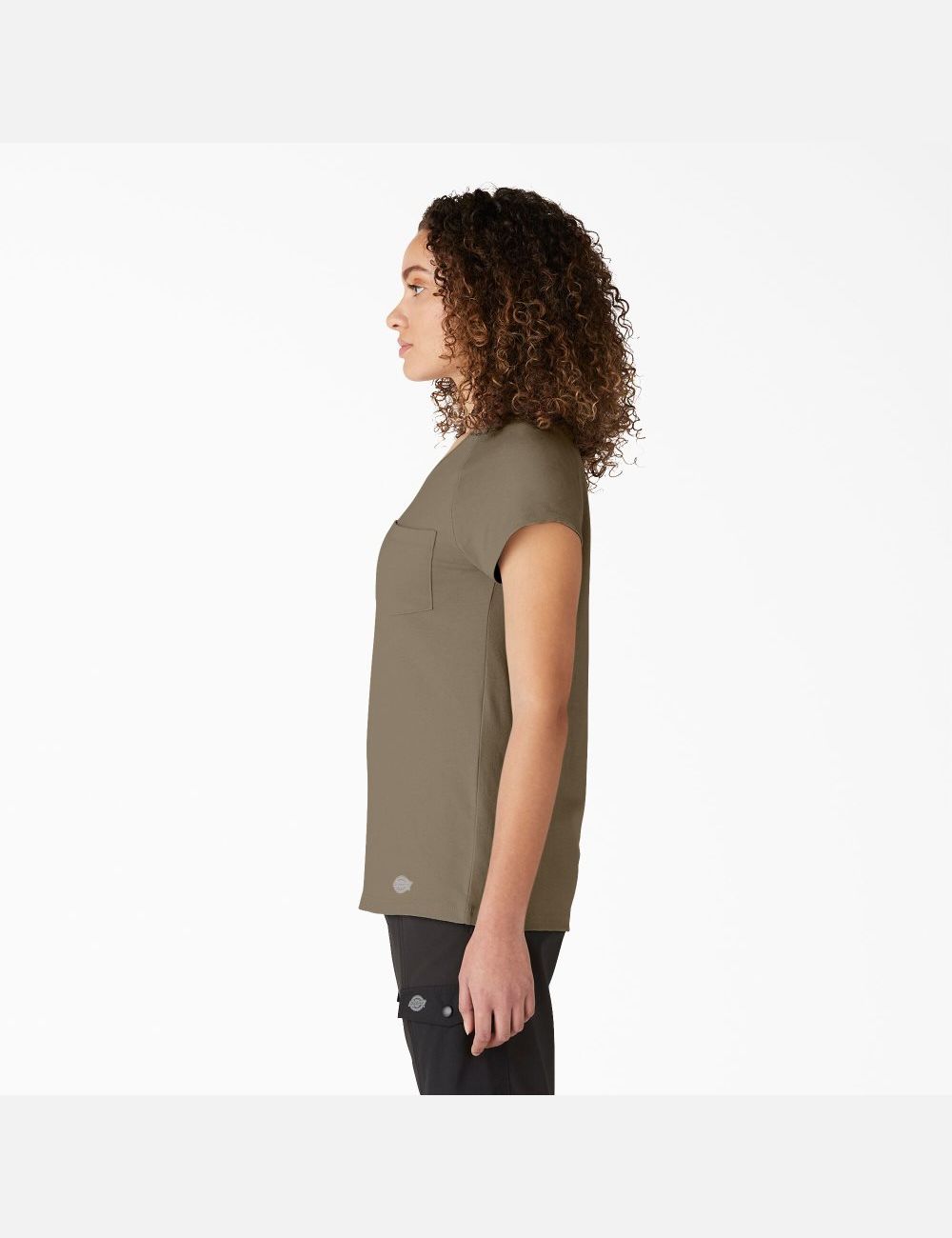 Military Green Heather Dickies Cooling Short Sleeve T-Shirts | 965WQEPVB