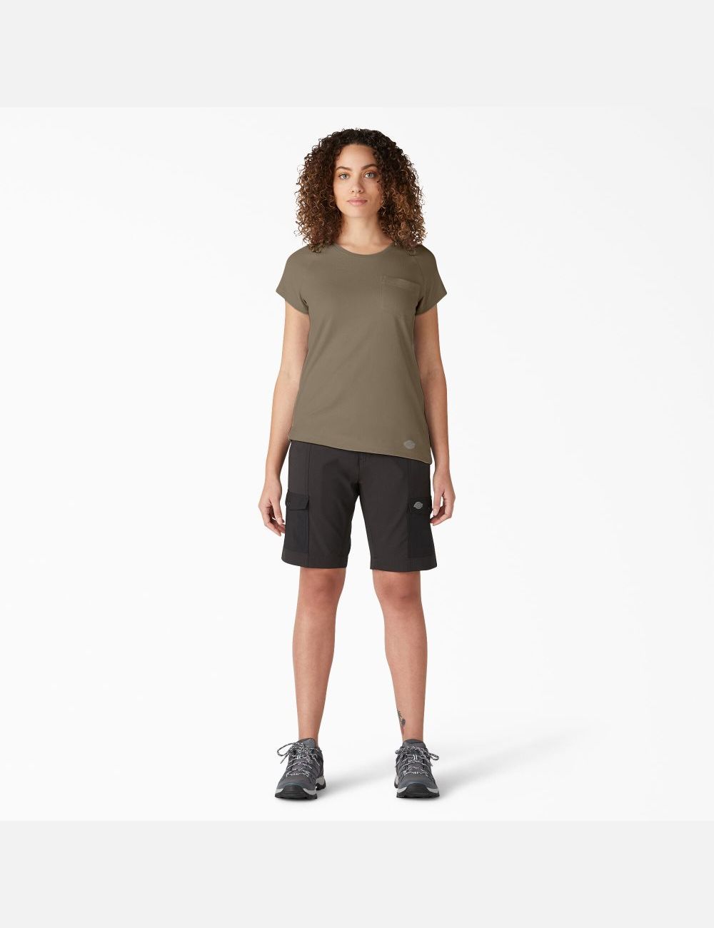 Military Green Heather Dickies Cooling Short Sleeve T-Shirts | 965WQEPVB