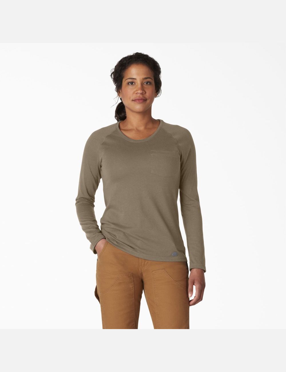 Military Green Heather Dickies Long Sleeve T-Shirt Long Sleeve T-Shirts | 941YBXUKP