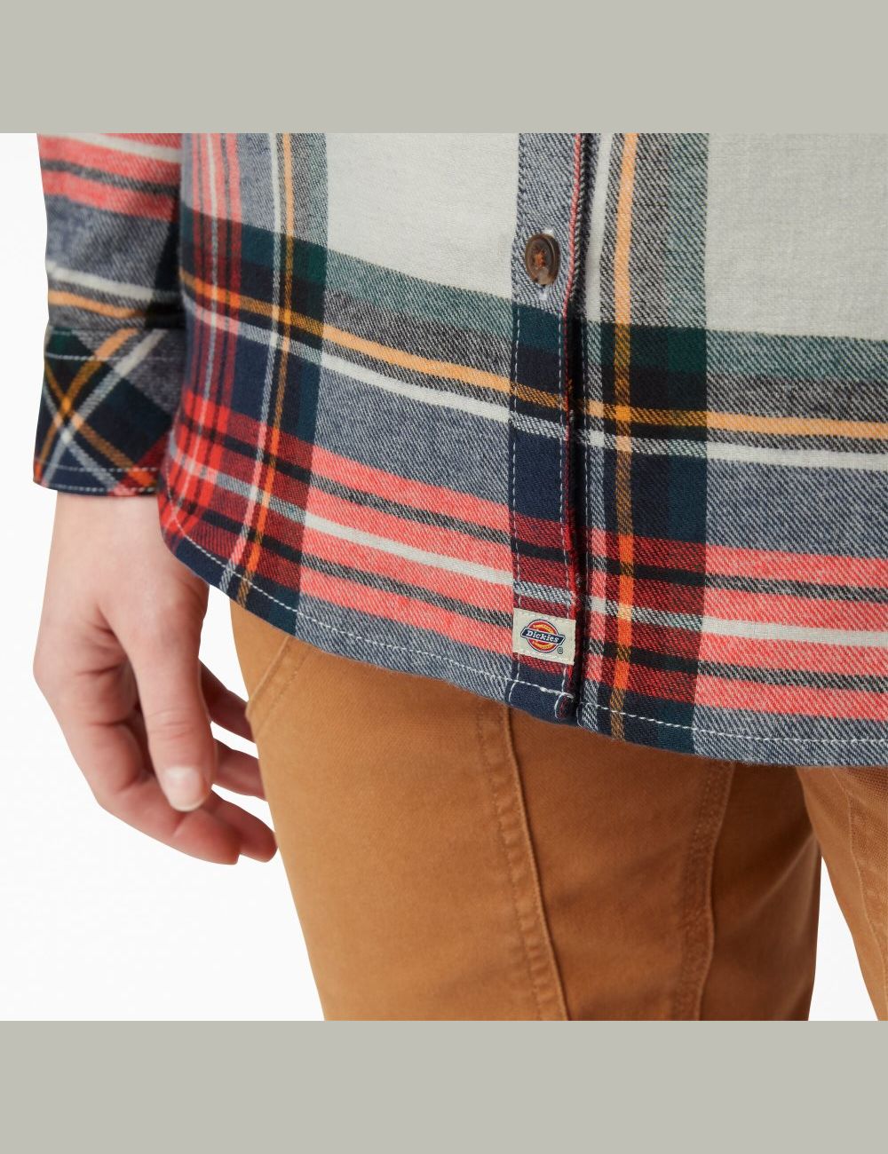 Molten Lava Highland Plaid Dickies Plaid Flannel Long Sleeve Shirt Button Up | 768LBYQNE