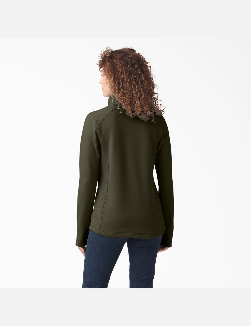 Moss Green Dickies DuraTech Maverick Half-Snap Fleece Sweatshirts | 738WKOLCU