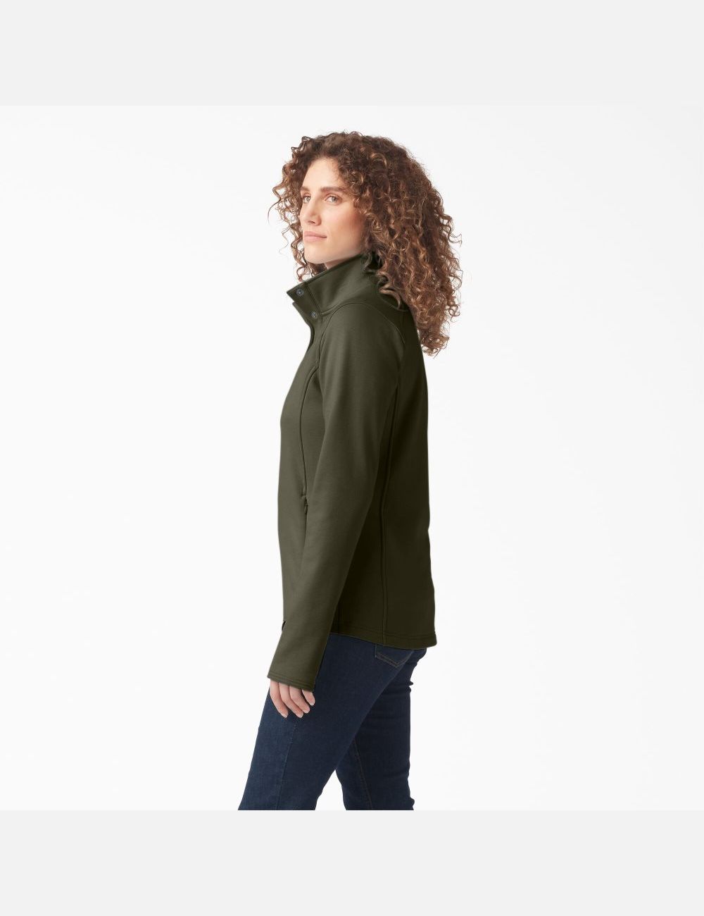 Moss Green Dickies DuraTech Maverick Half-Snap Fleece Sweatshirts | 738WKOLCU