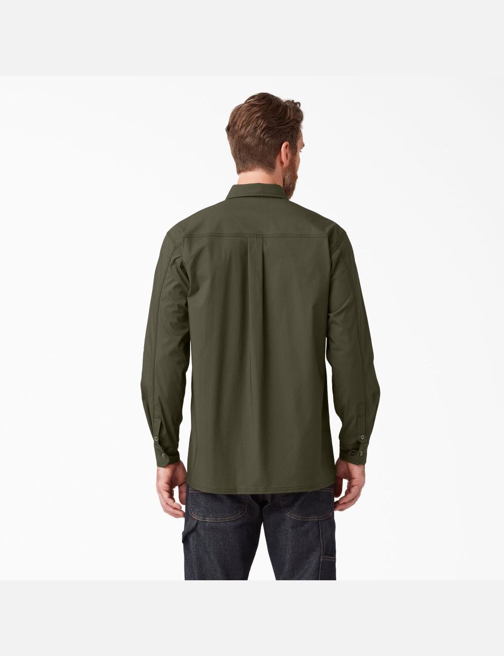 Moss Green Dickies DuraTech Ranger Ripstop Work Shirts | 457CBWHGX