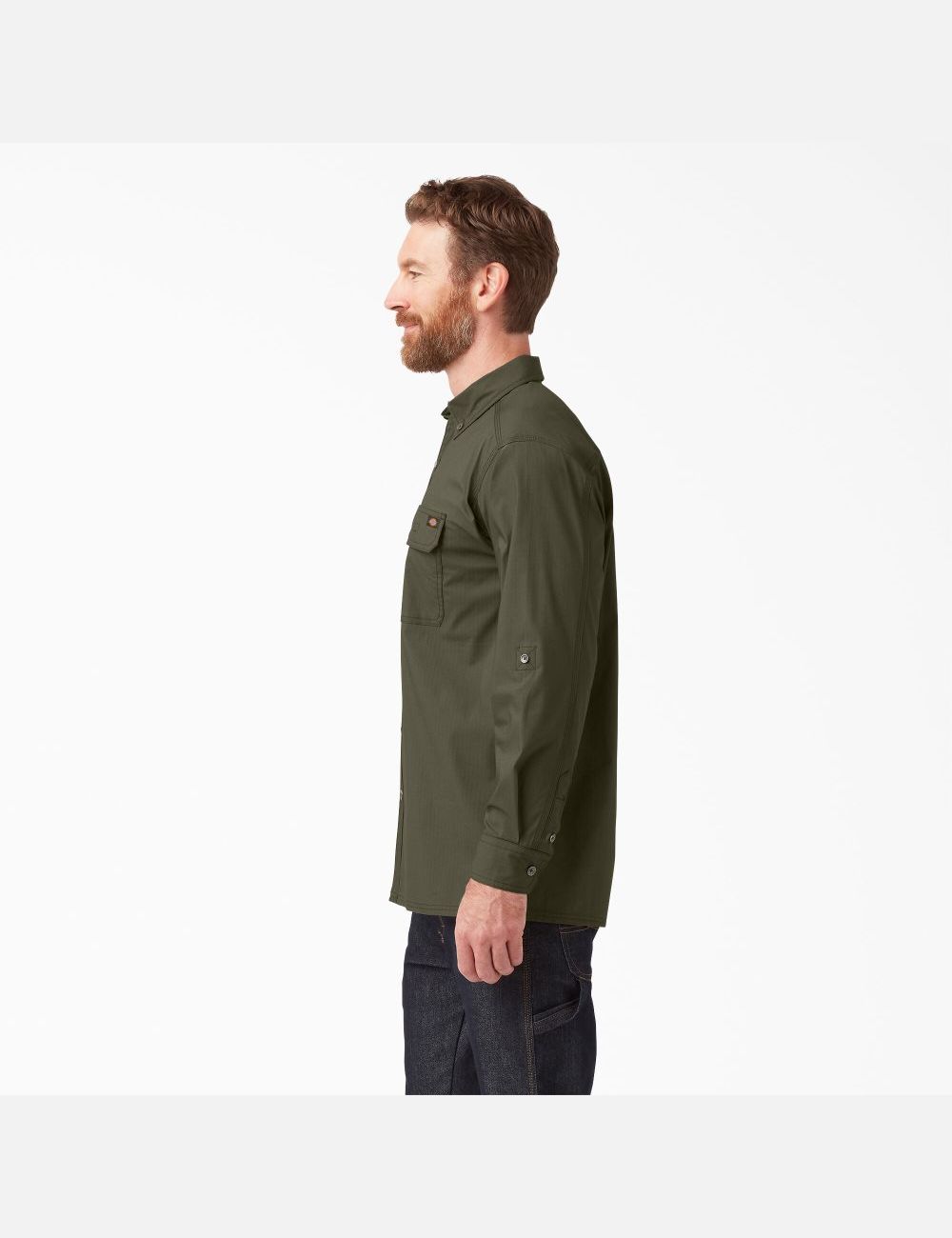 Moss Green Dickies DuraTech Ranger Ripstop Work Shirts | 457CBWHGX