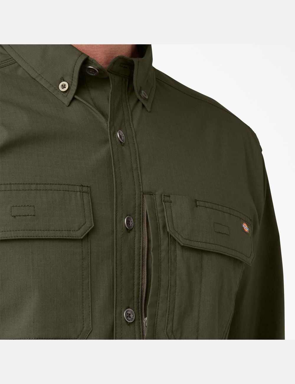 Moss Green Dickies DuraTech Ranger Ripstop Work Shirts | 457CBWHGX