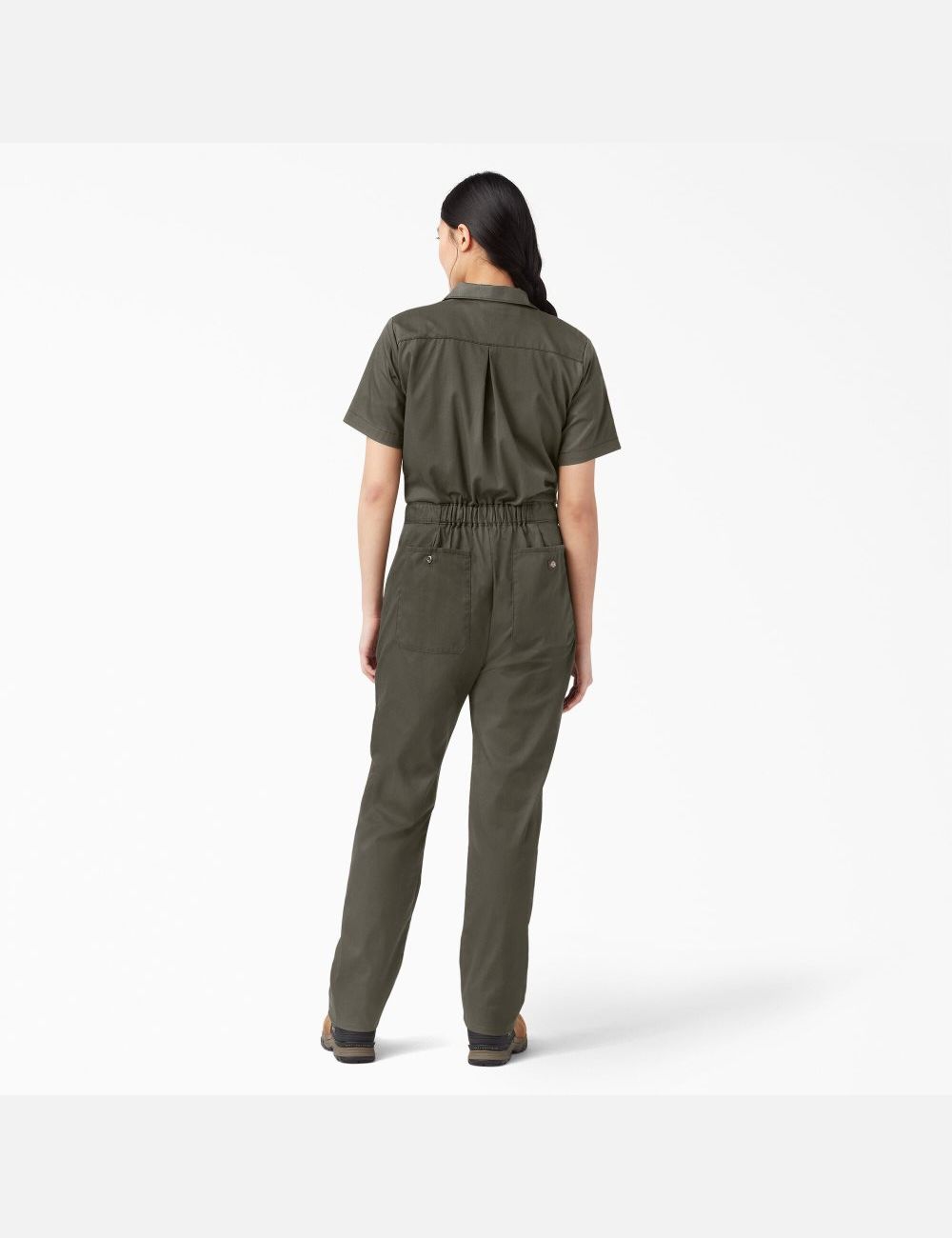 Moss Green Dickies FLEX Cooling Short Sleeve Coveralls | 265RVOQXY