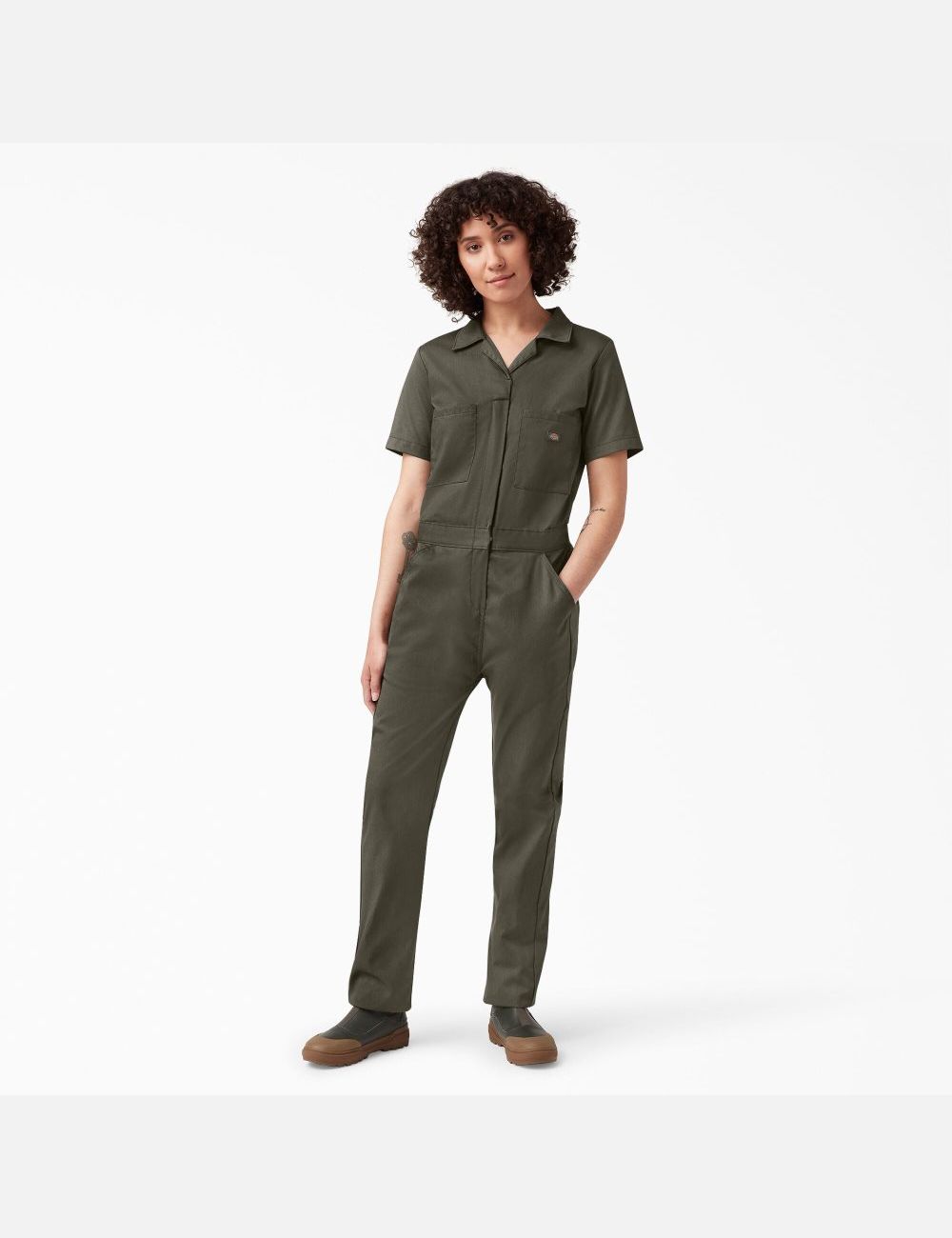 Moss Green Dickies FLEX Cooling Short Sleeve Coveralls | 265RVOQXY