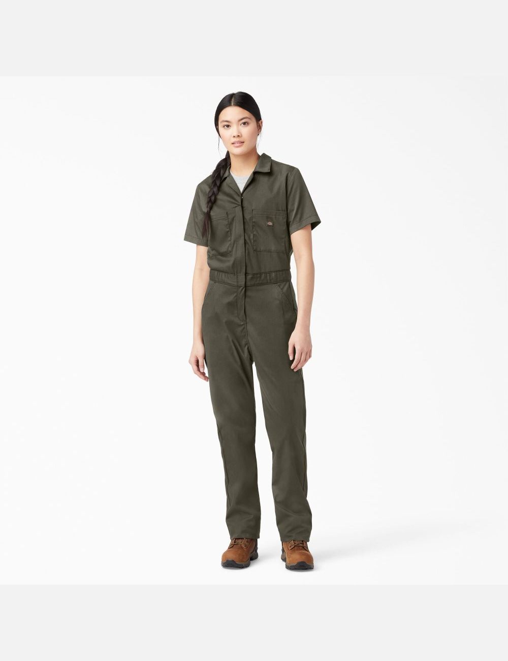 Moss Green Dickies FLEX Cooling Short Sleeve Coveralls | 265RVOQXY