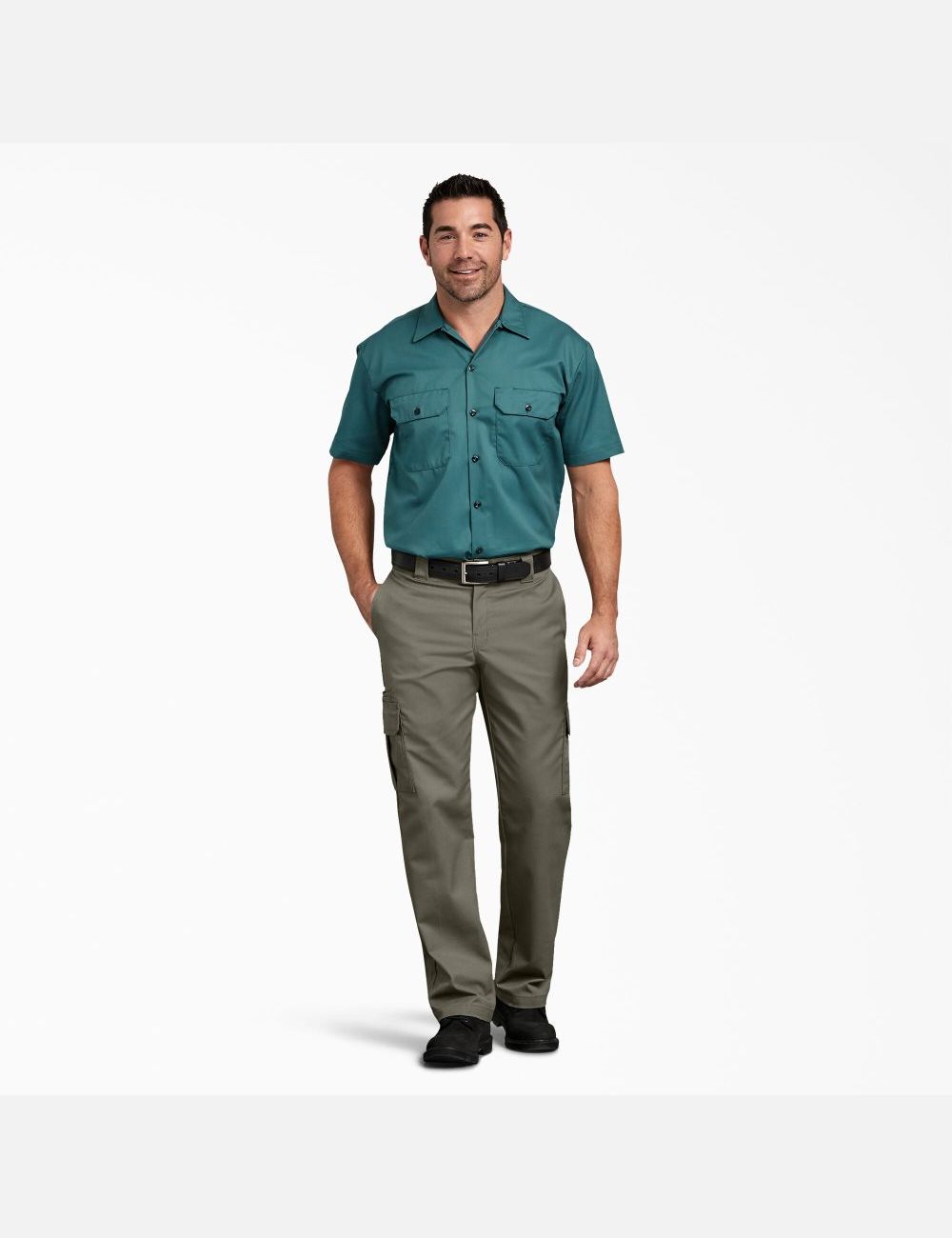 Moss Green Dickies FLEX Regular Fit Straight Leg Cargo Pants | 109XNACIE