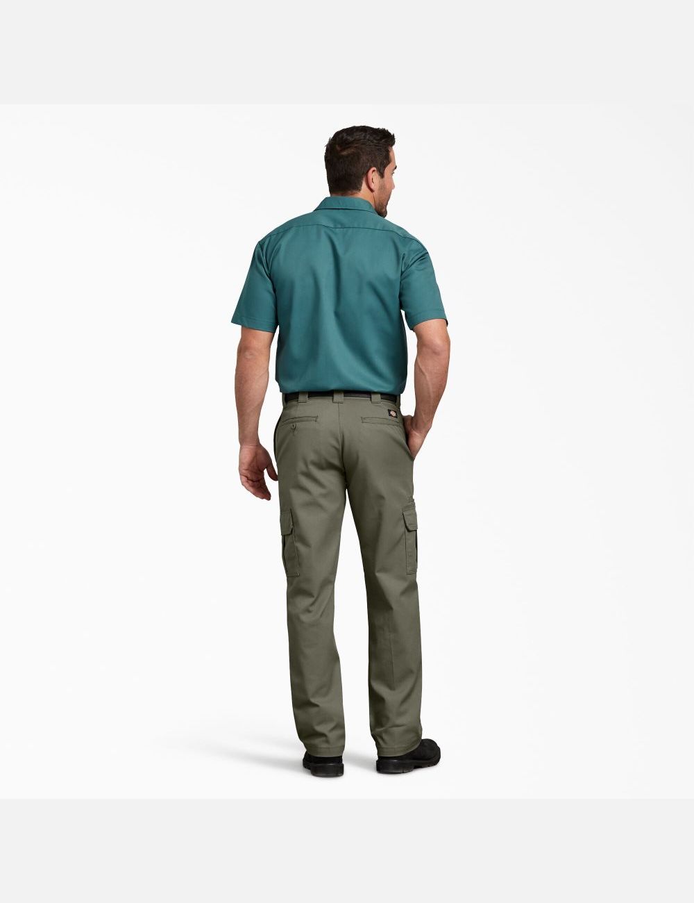 Moss Green Dickies FLEX Regular Fit Straight Leg Cargo Pants | 109XNACIE