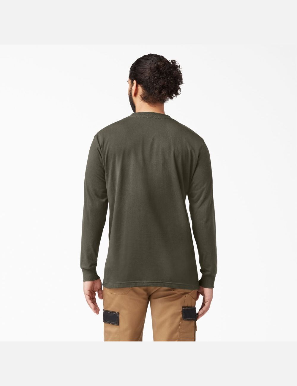 Moss Green Dickies Heavyweight Crew Neck Shirts | 849RPAZKQ