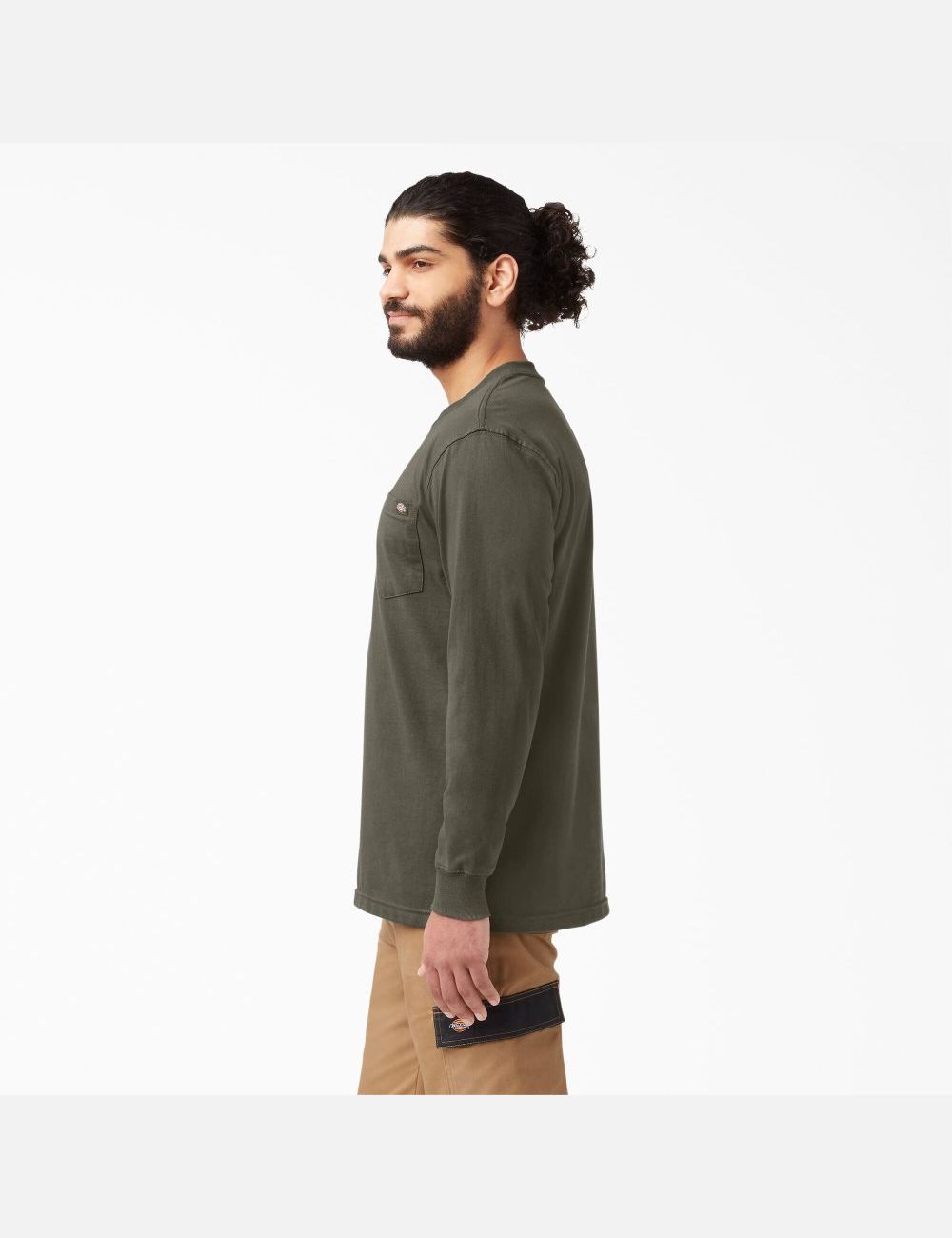 Moss Green Dickies Heavyweight Crew Neck Shirts | 849RPAZKQ