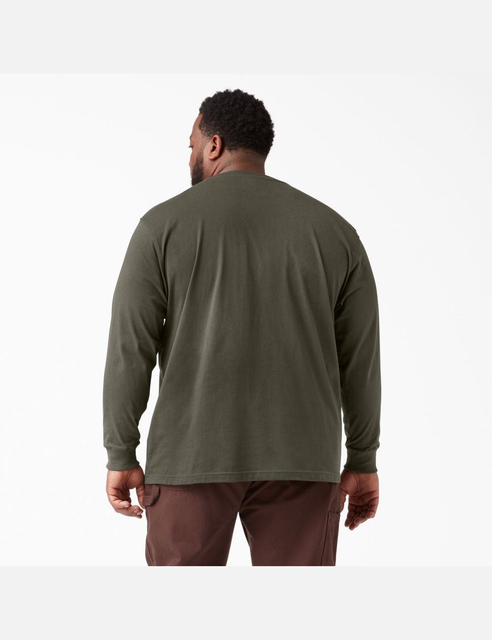 Moss Green Dickies Heavyweight Crew Neck Shirts | 849RPAZKQ