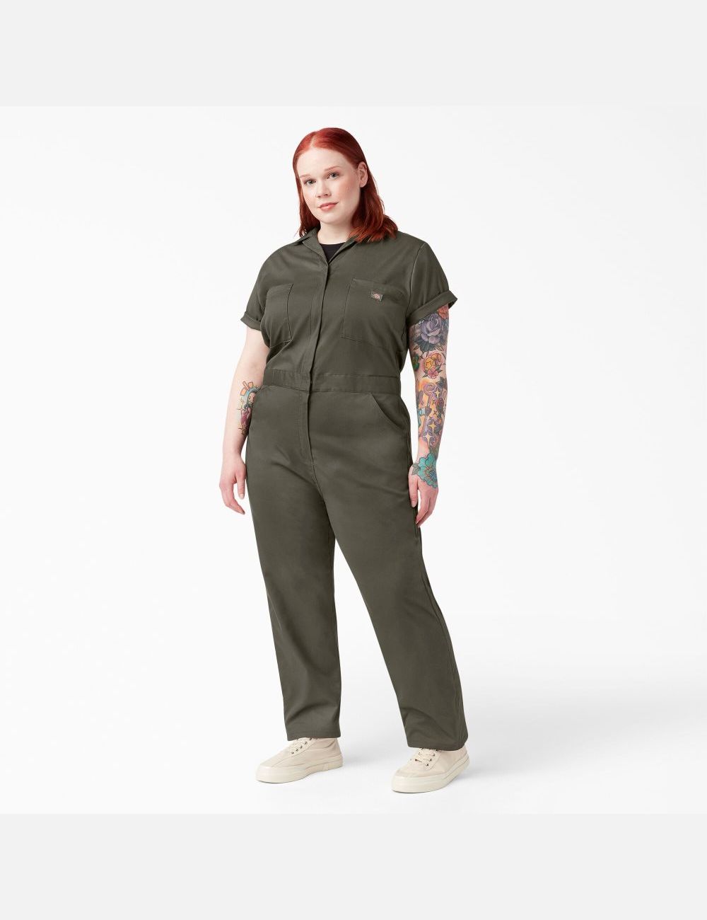 Moss Green Dickies Plus FLEX Cooling Short Sleeve Coveralls & Overalls | 512PLMTRO