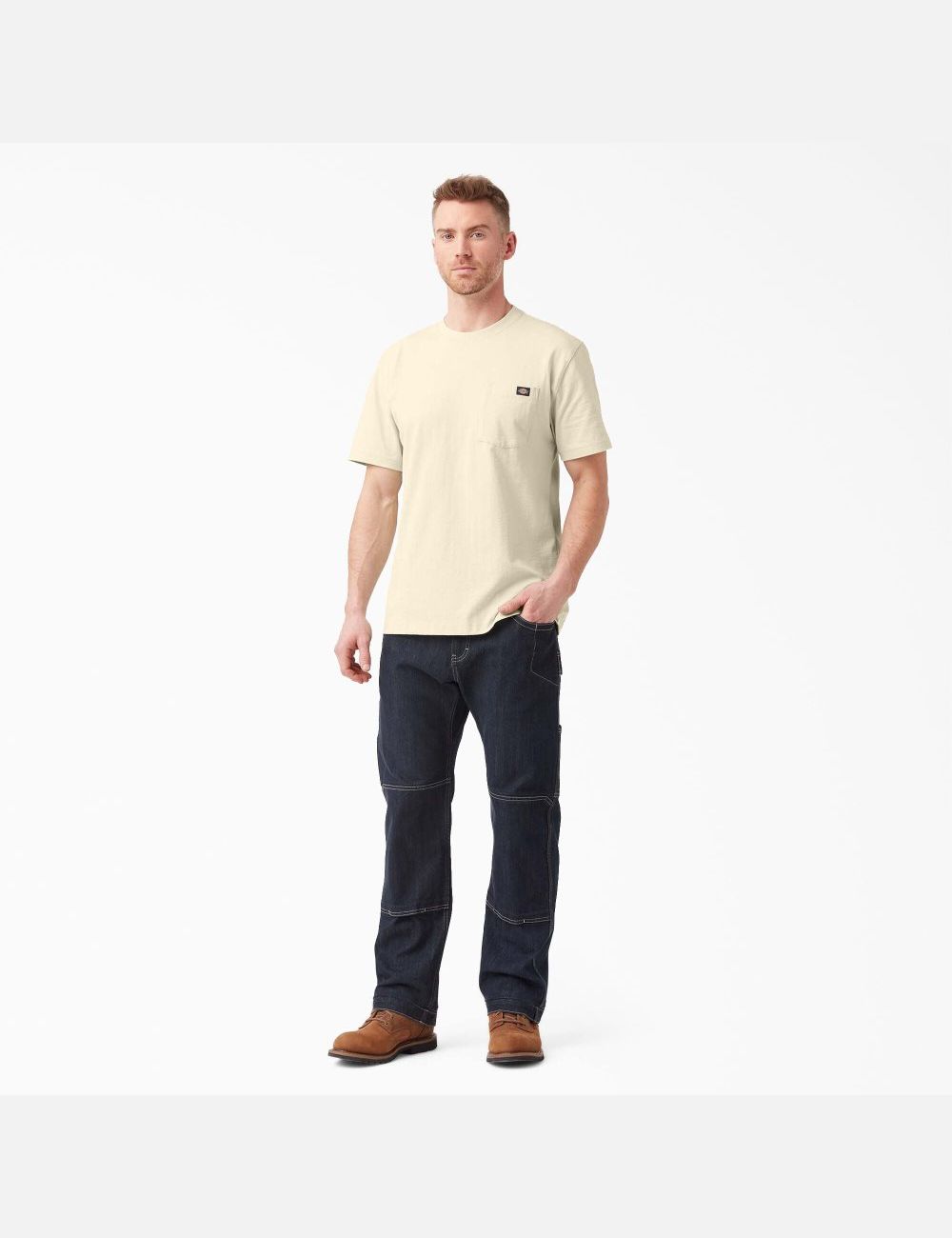 Natural Beige Dickies Short Sleeve Heavyweight T-Shirts | 347AXQJRS