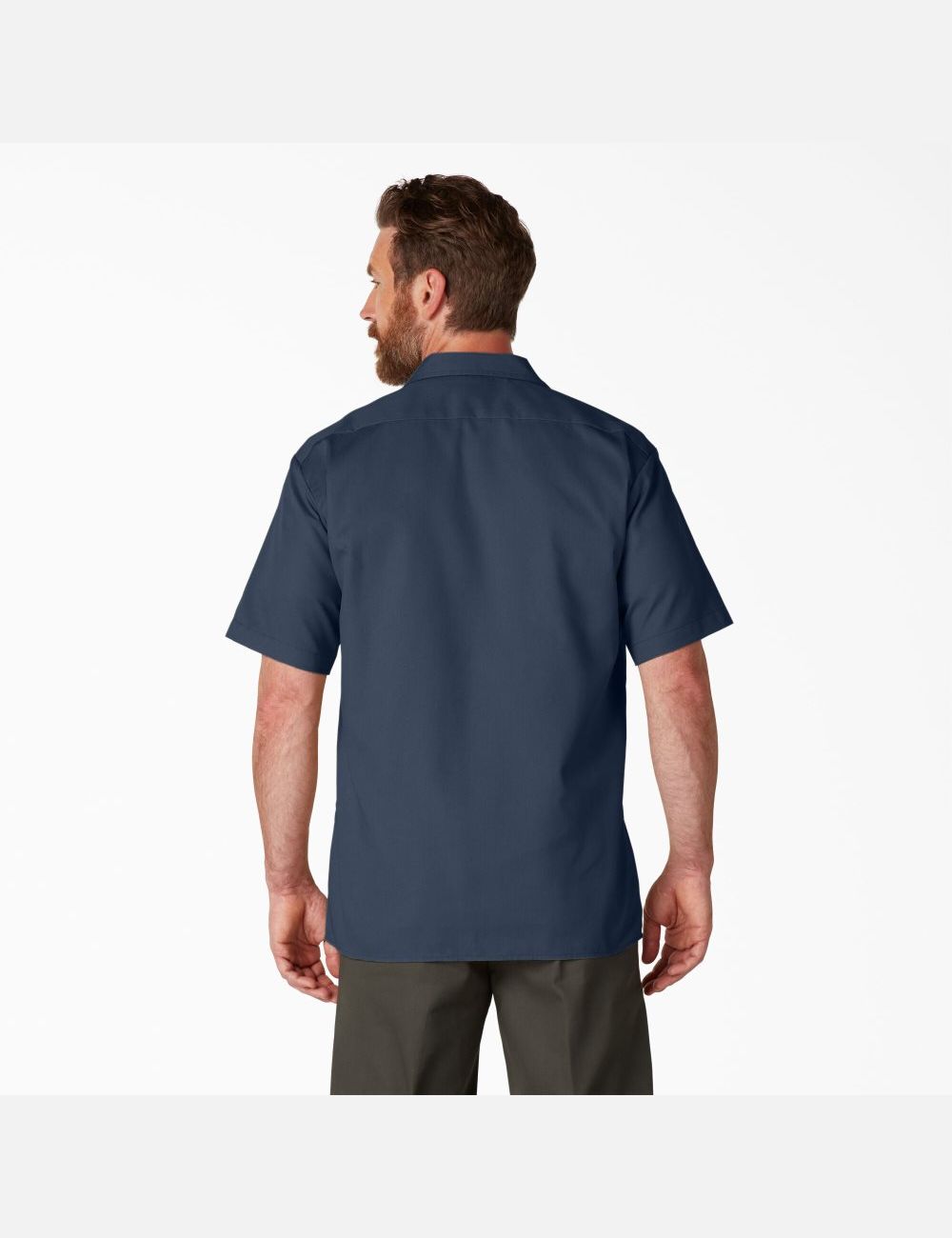 Navy Blue Dickies Short Sleeve Shirts | 623UOYWDI