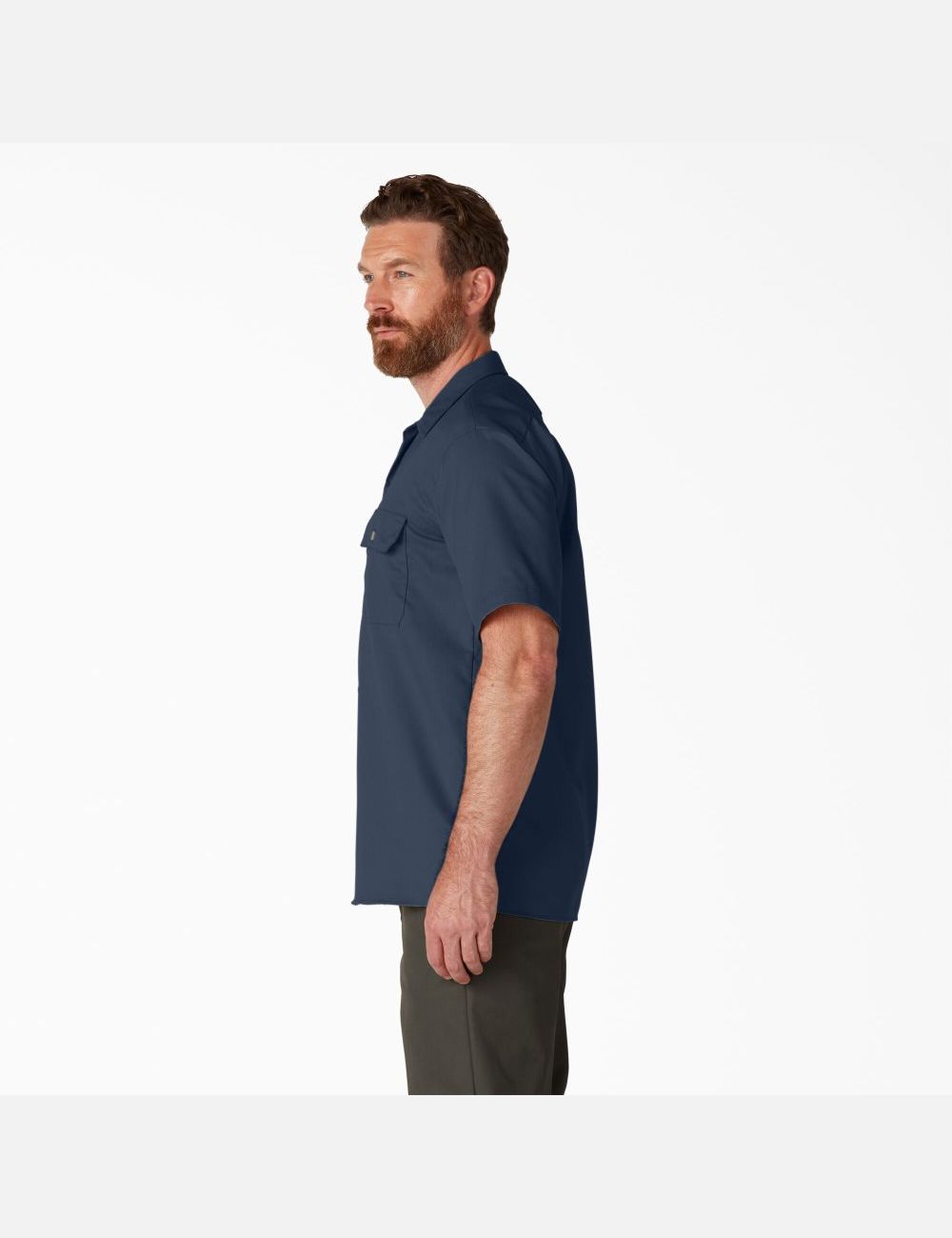 Navy Blue Dickies Short Sleeve Shirts | 623UOYWDI