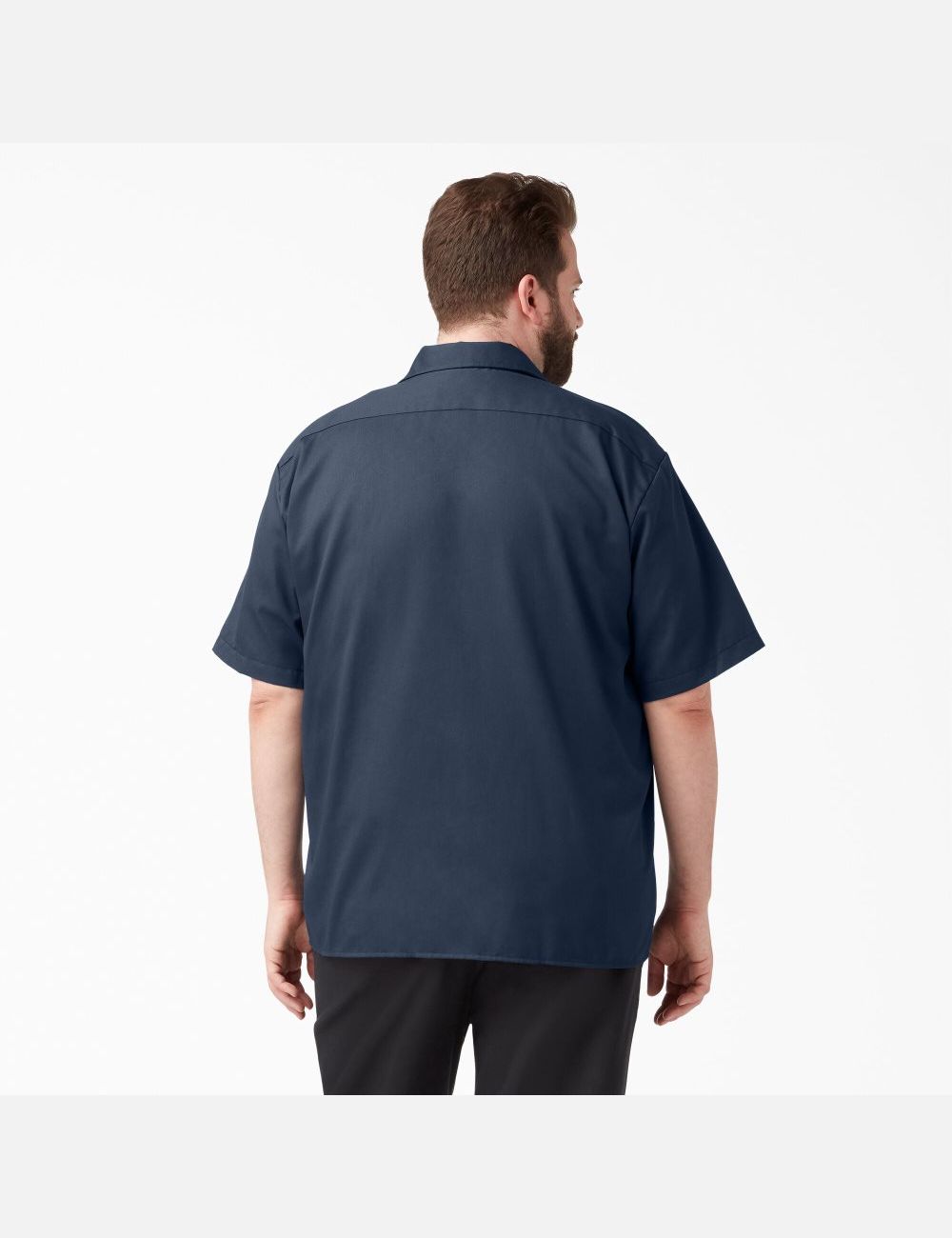 Navy Blue Dickies Short Sleeve Shirts | 623UOYWDI