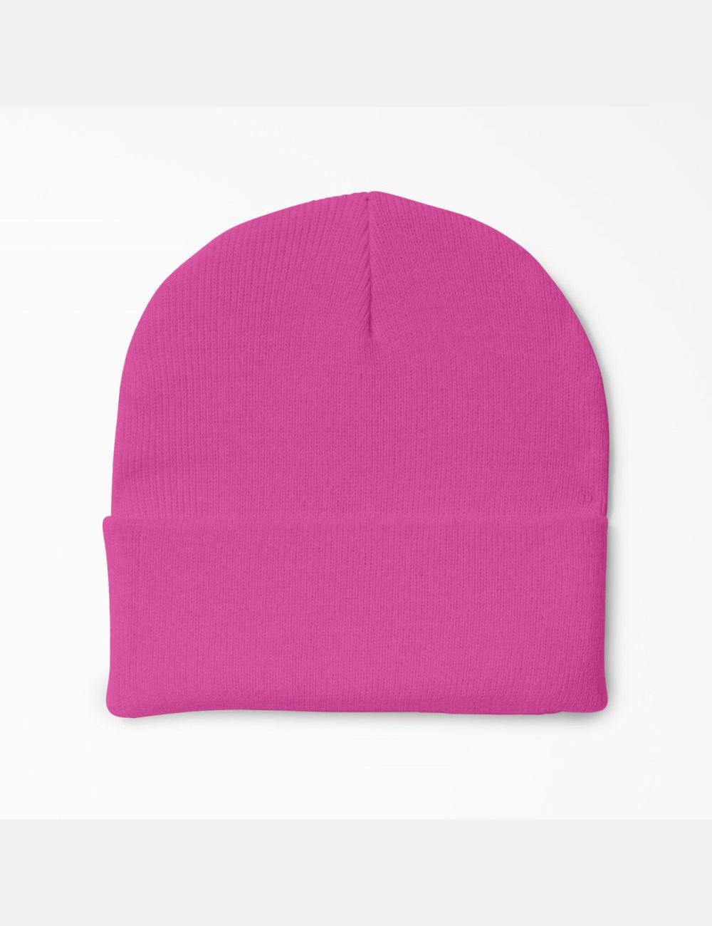 Neon Pink Dickies Cuffed Knit Hats | 675UFQYRD