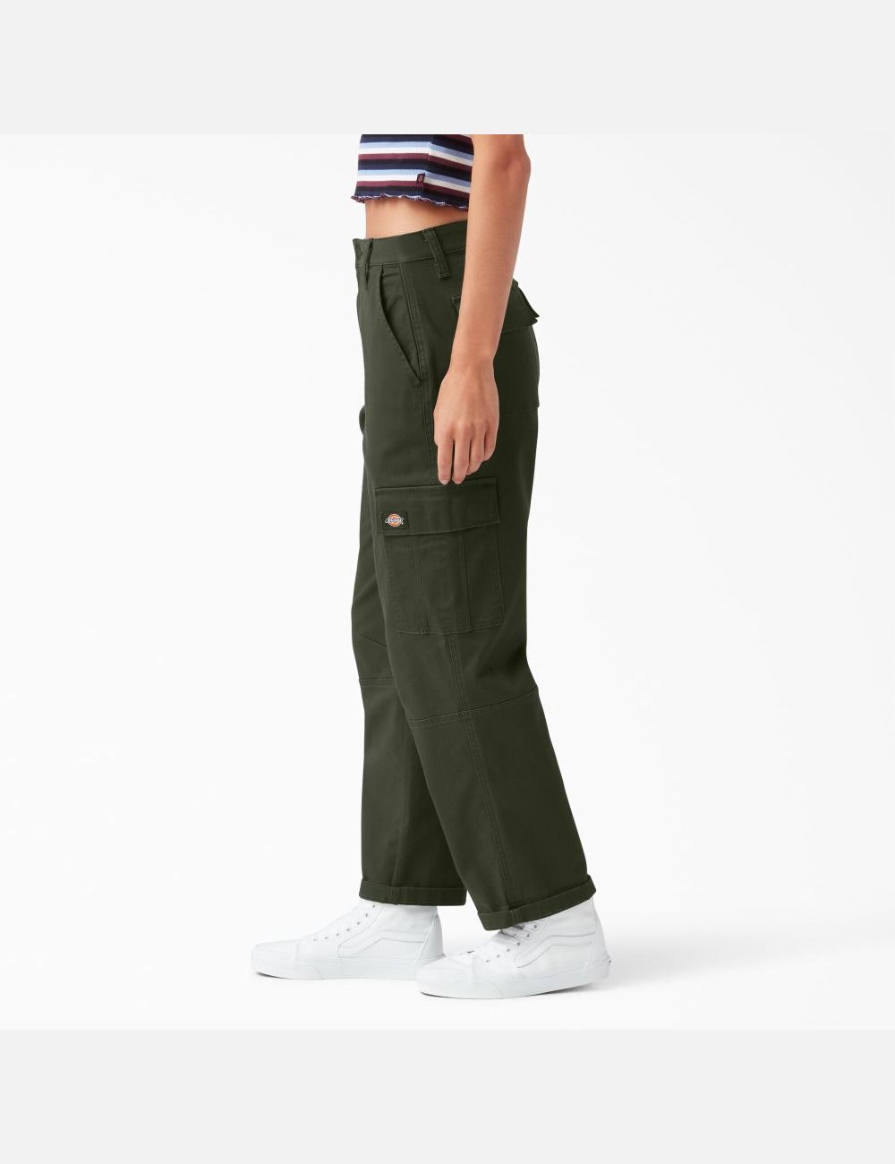 Olive Green Dickies Cropped Cargo Pants | 937AHMGLN