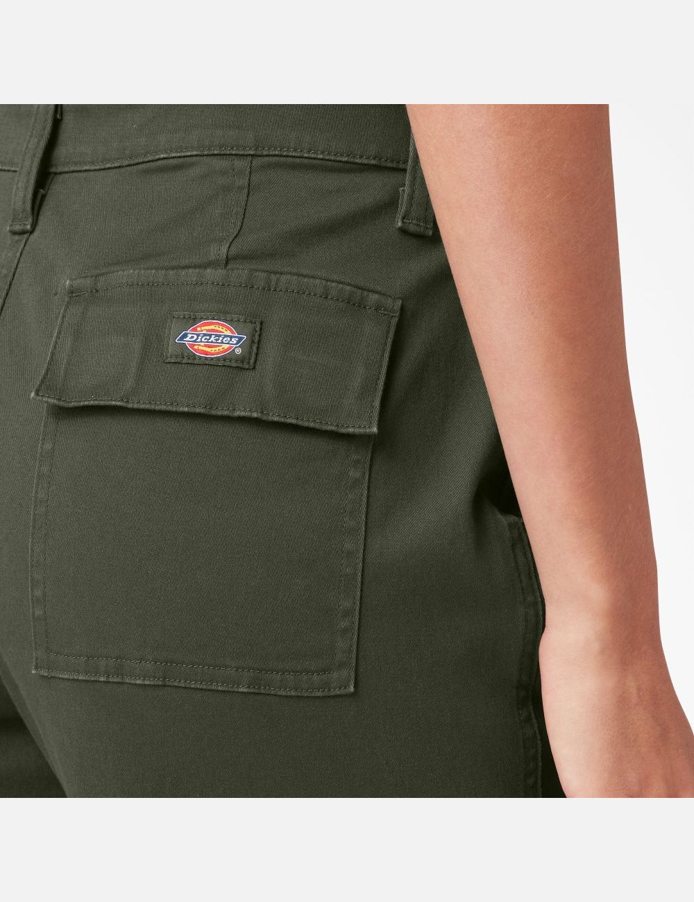 Olive Green Dickies Cropped Cargo Pants | 937AHMGLN