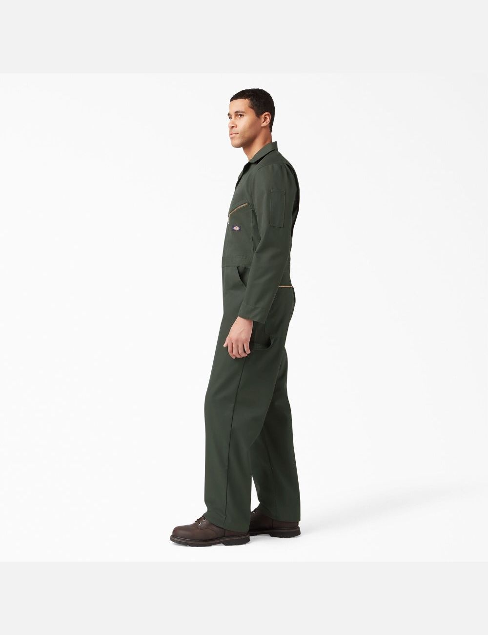 Olive Green Dickies Deluxe Blended Long Sleeve Coveralls | 507STIZEG